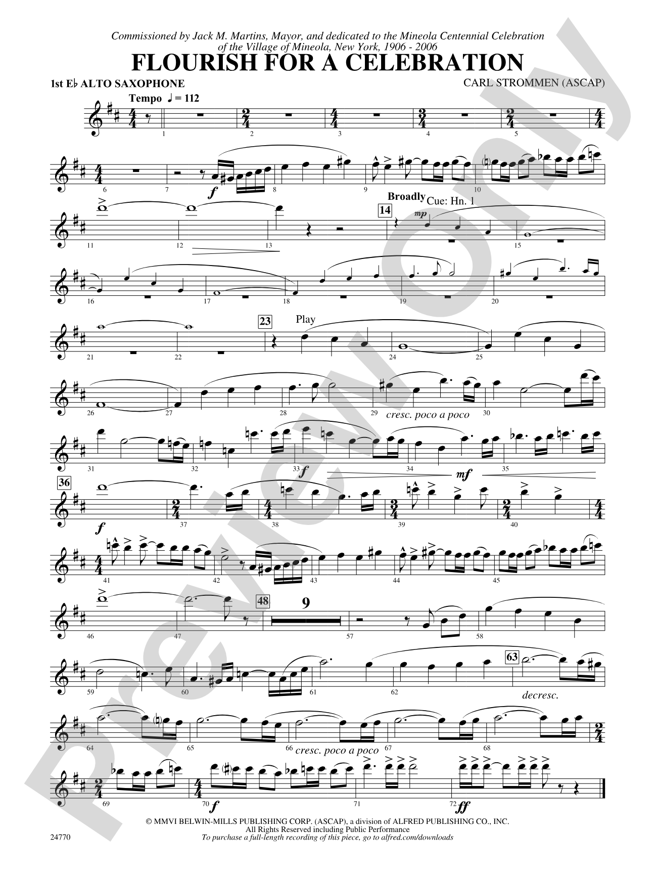 Flourish for a Celebration: E-flat Alto Saxophone
