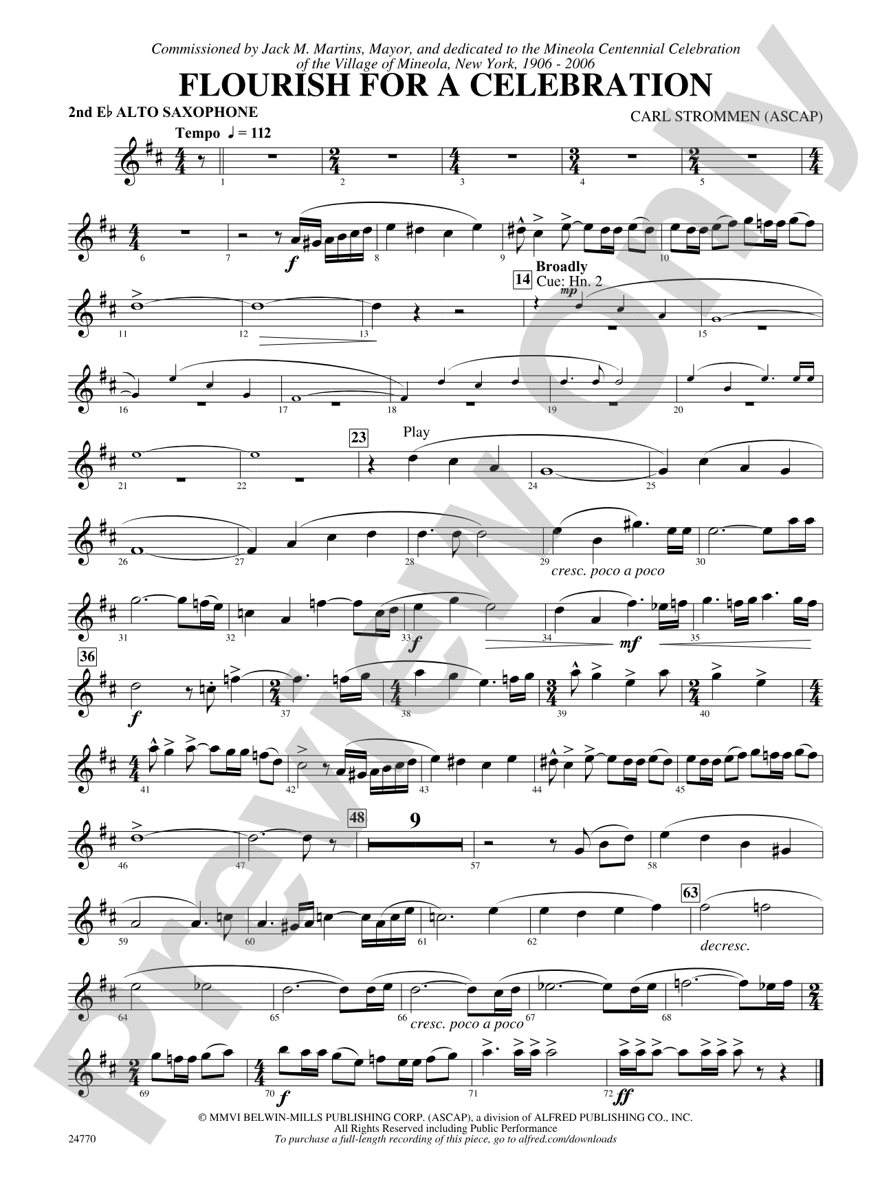 Flourish for a Celebration: 2nd E-flat Alto Saxophone
