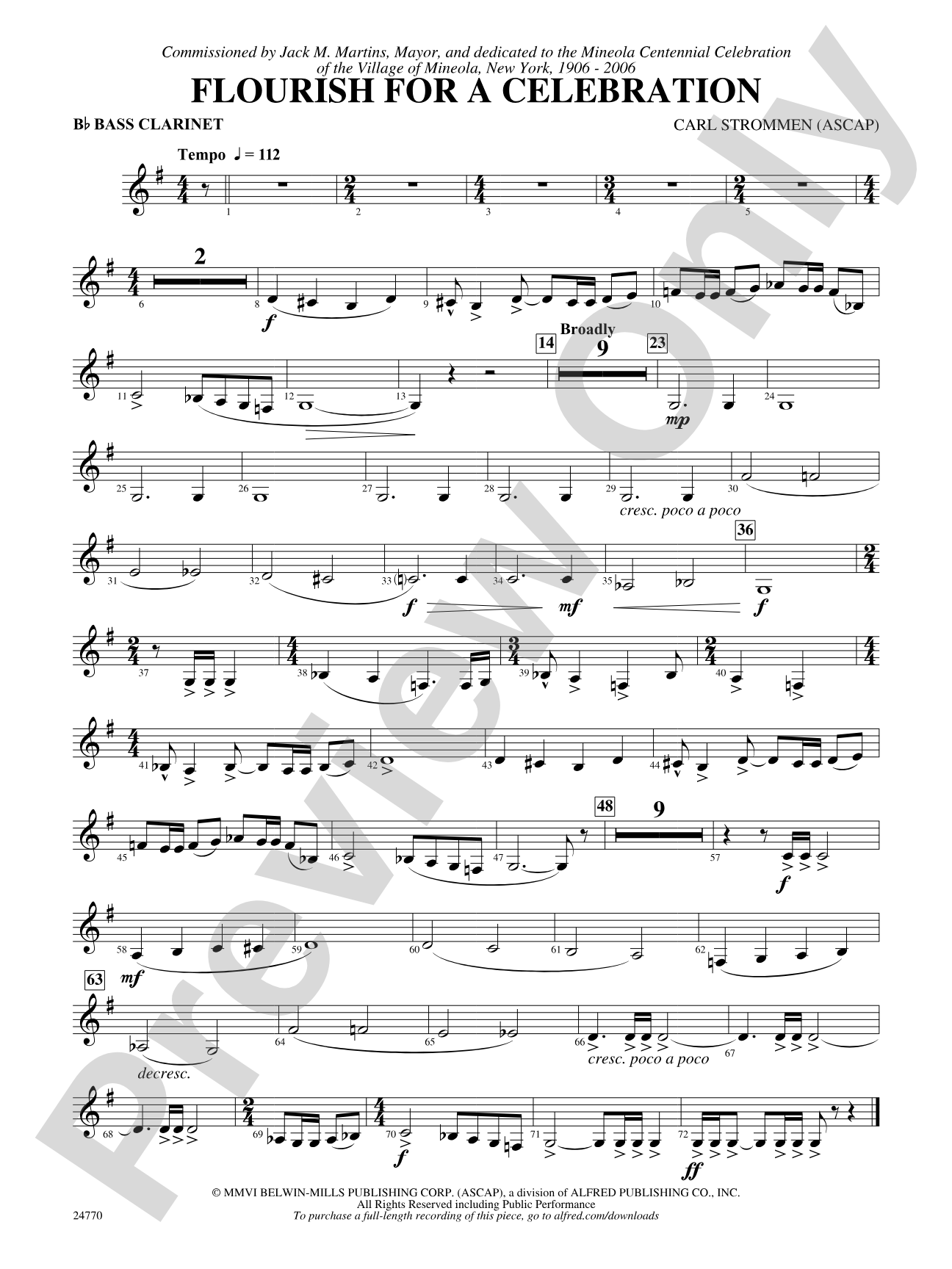 Flourish for a Celebration: B-flat Bass Clarinet