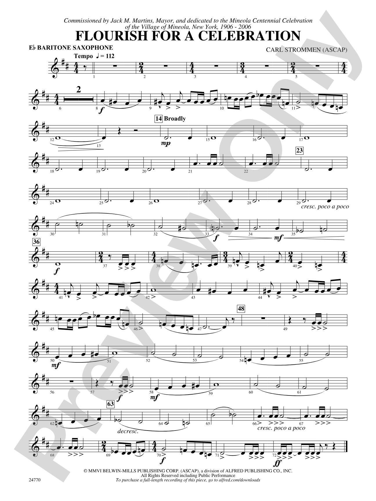 Flourish for a Celebration: E-flat Baritone Saxophone
