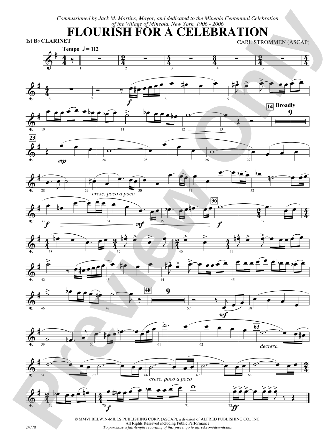 Flourish for a Celebration: 1st B-flat Clarinet