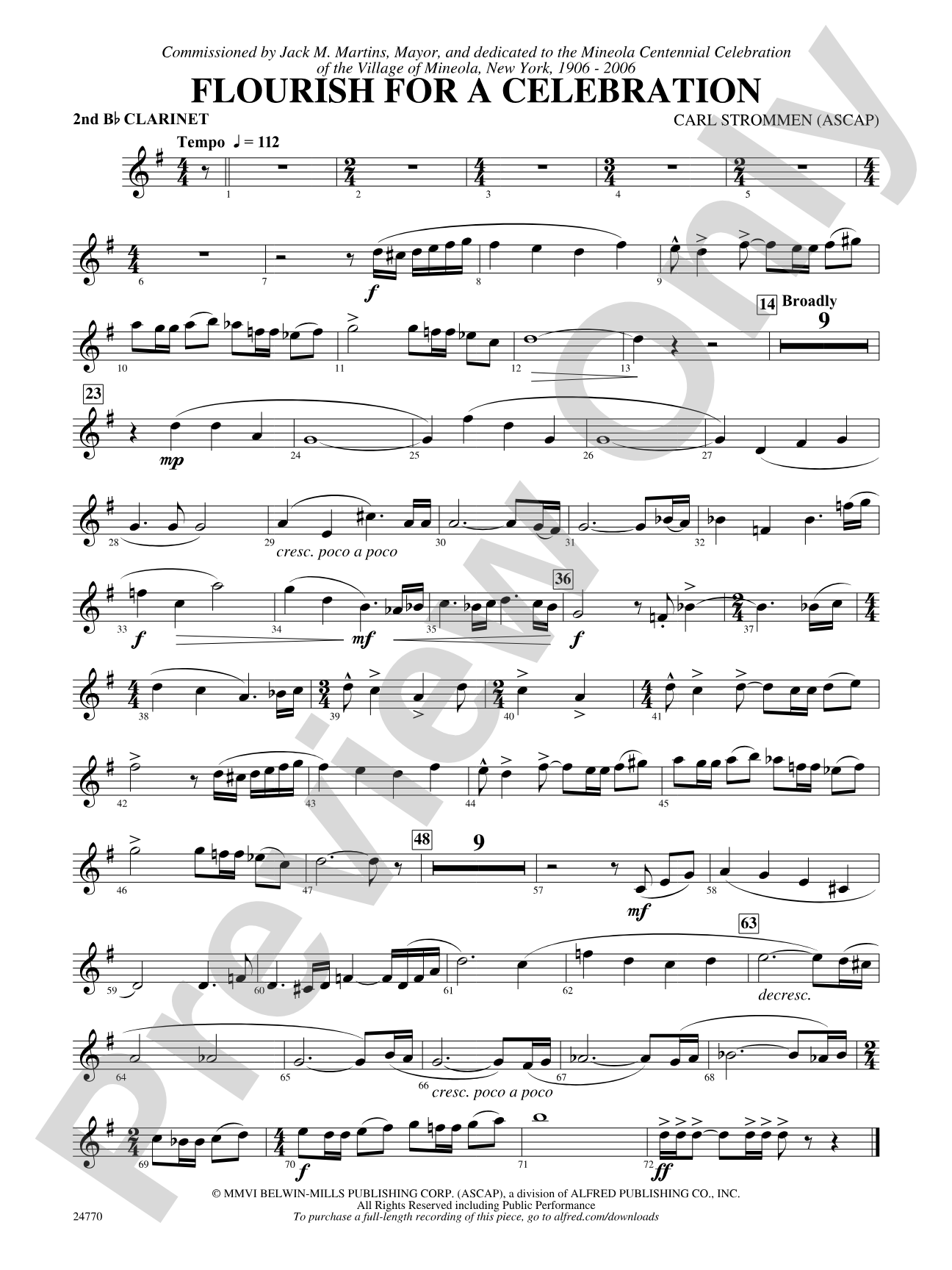 Flourish for a Celebration: 2nd B-flat Clarinet