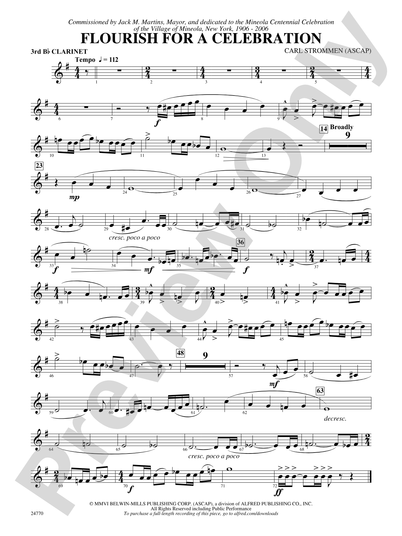 Flourish for a Celebration: 3rd B-flat Clarinet
