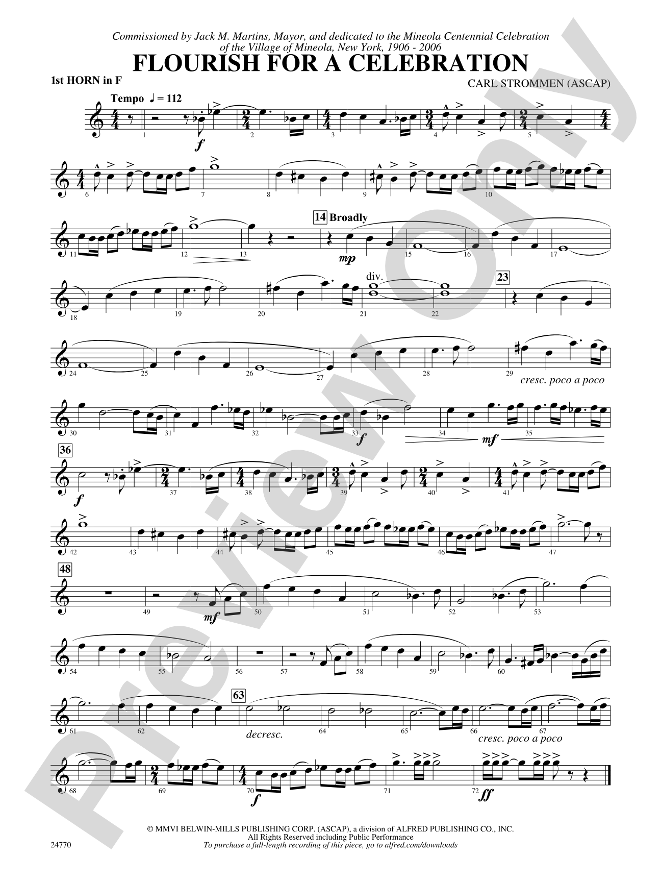 Flourish for a Celebration: 1st F Horn