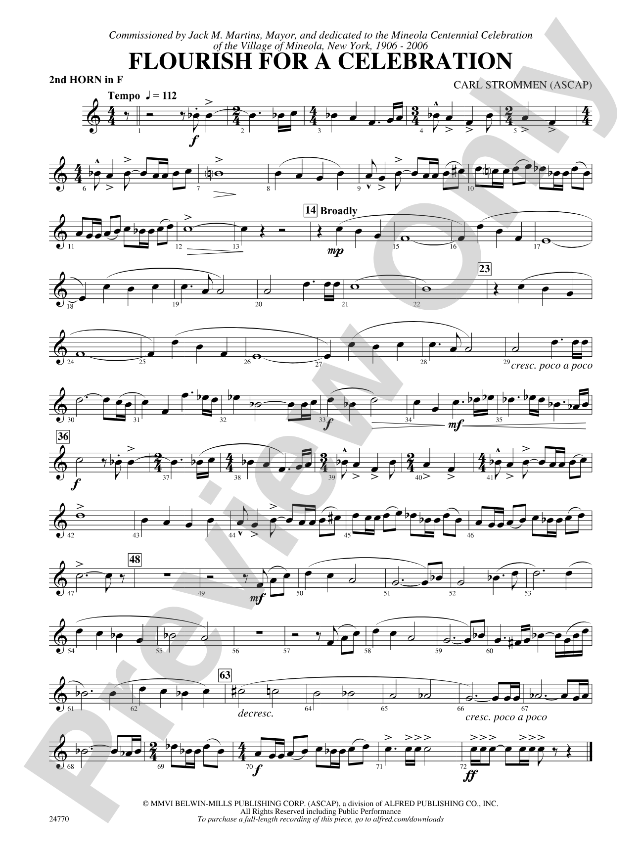 Flourish for a Celebration: 2nd F Horn