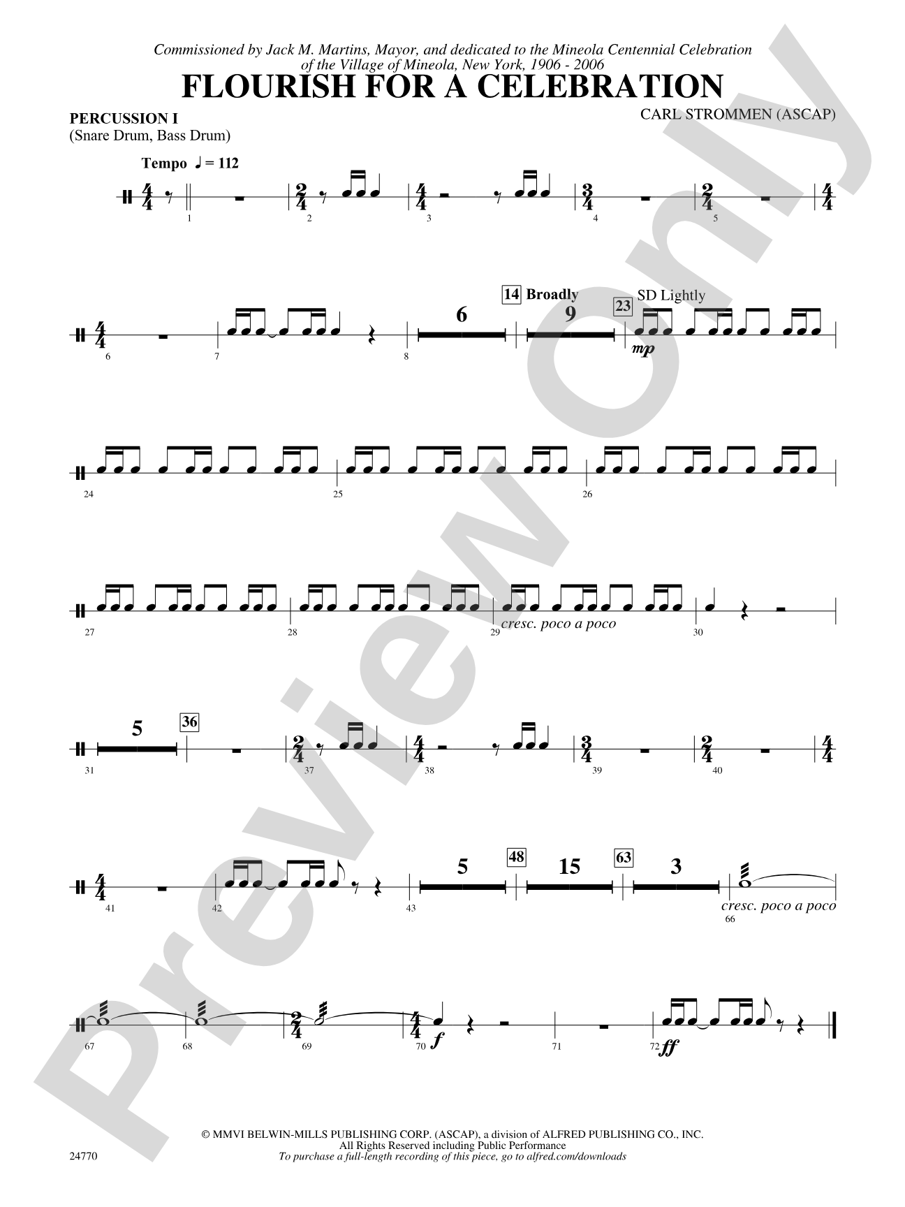 Flourish for a Celebration: 1st Percussion