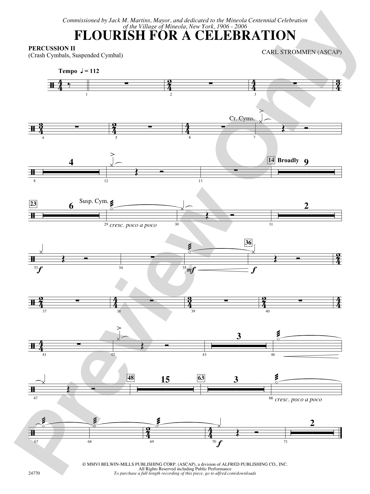Flourish for a Celebration: 2nd Percussion