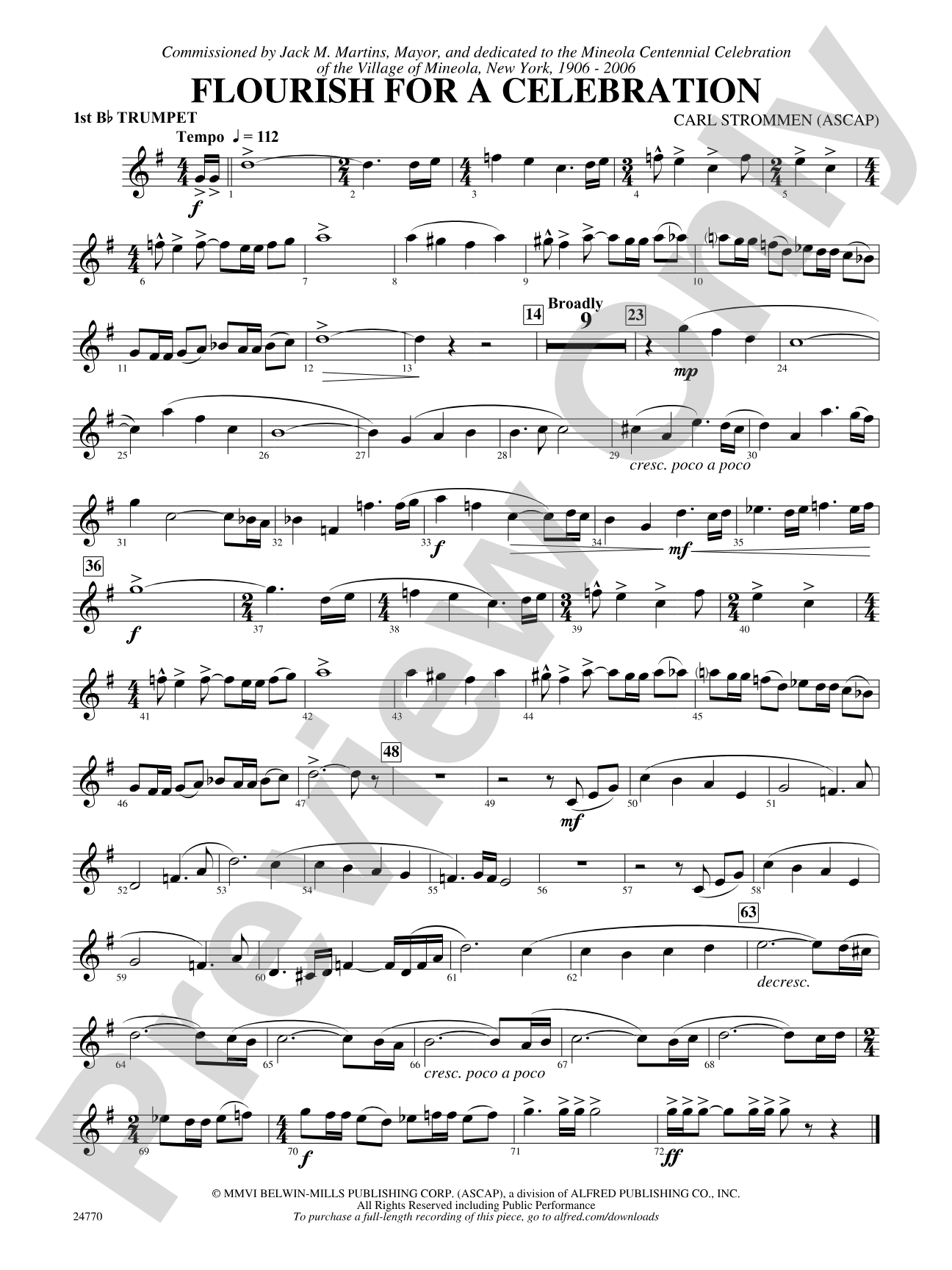 Flourish for a Celebration: 1st B-flat Trumpet