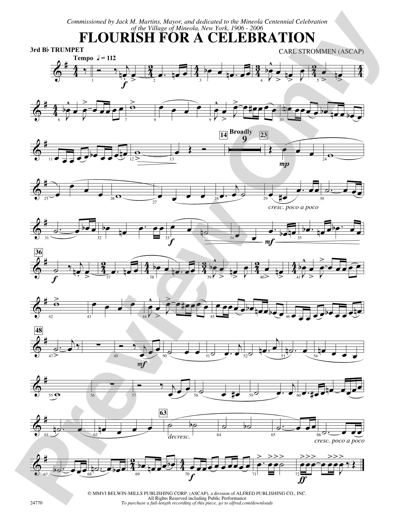 Flourish for a Celebration: 3rd B-flat Trumpet