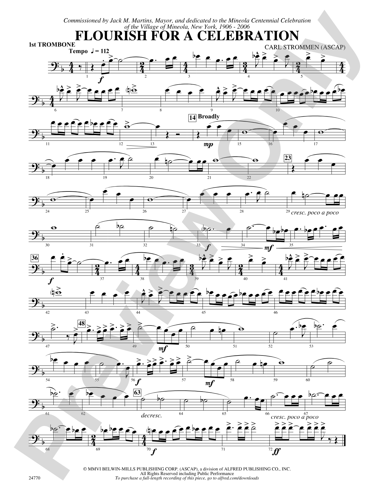 Flourish for a Celebration: 1st Trombone