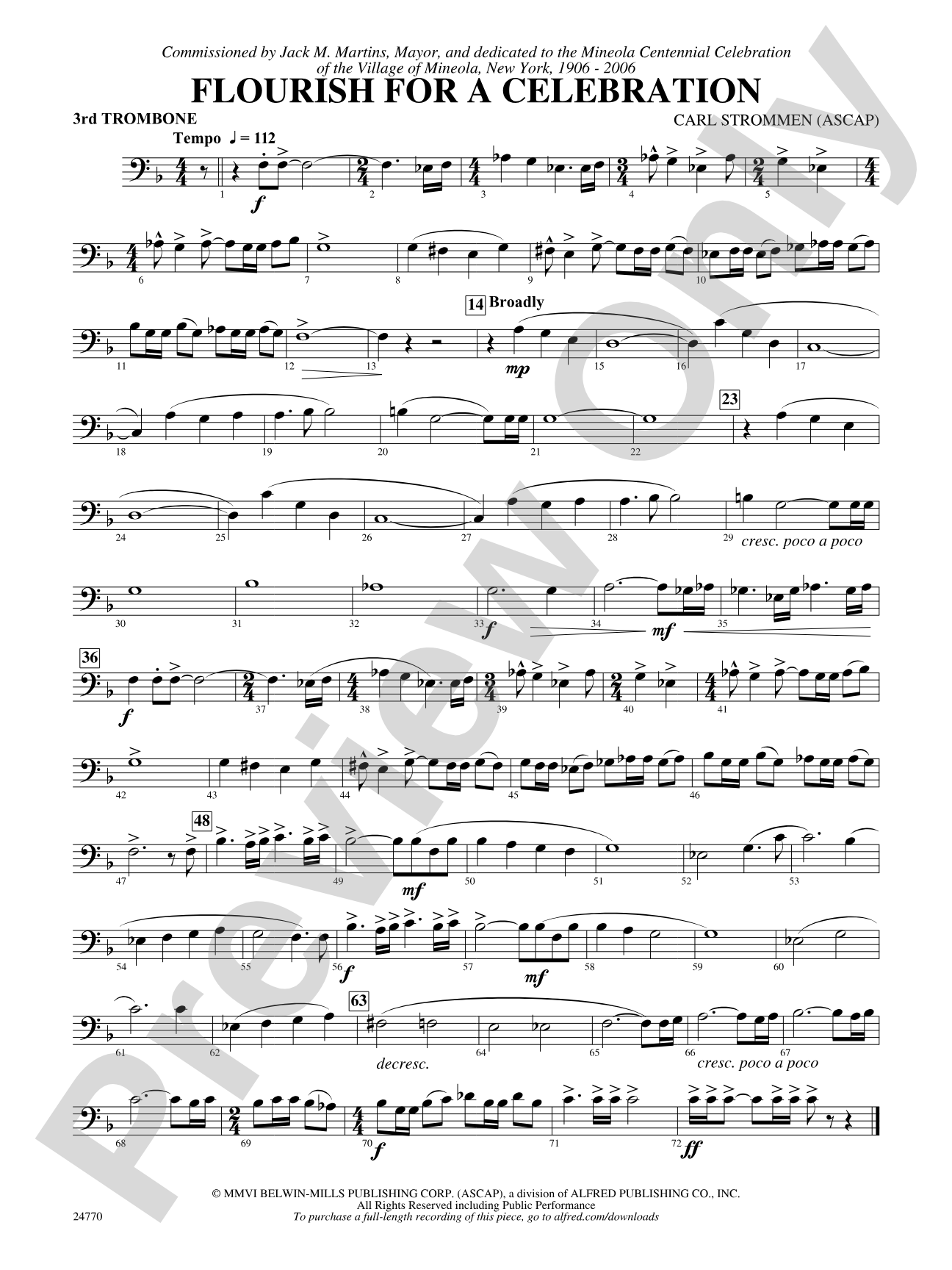 Flourish for a Celebration: 3rd Trombone