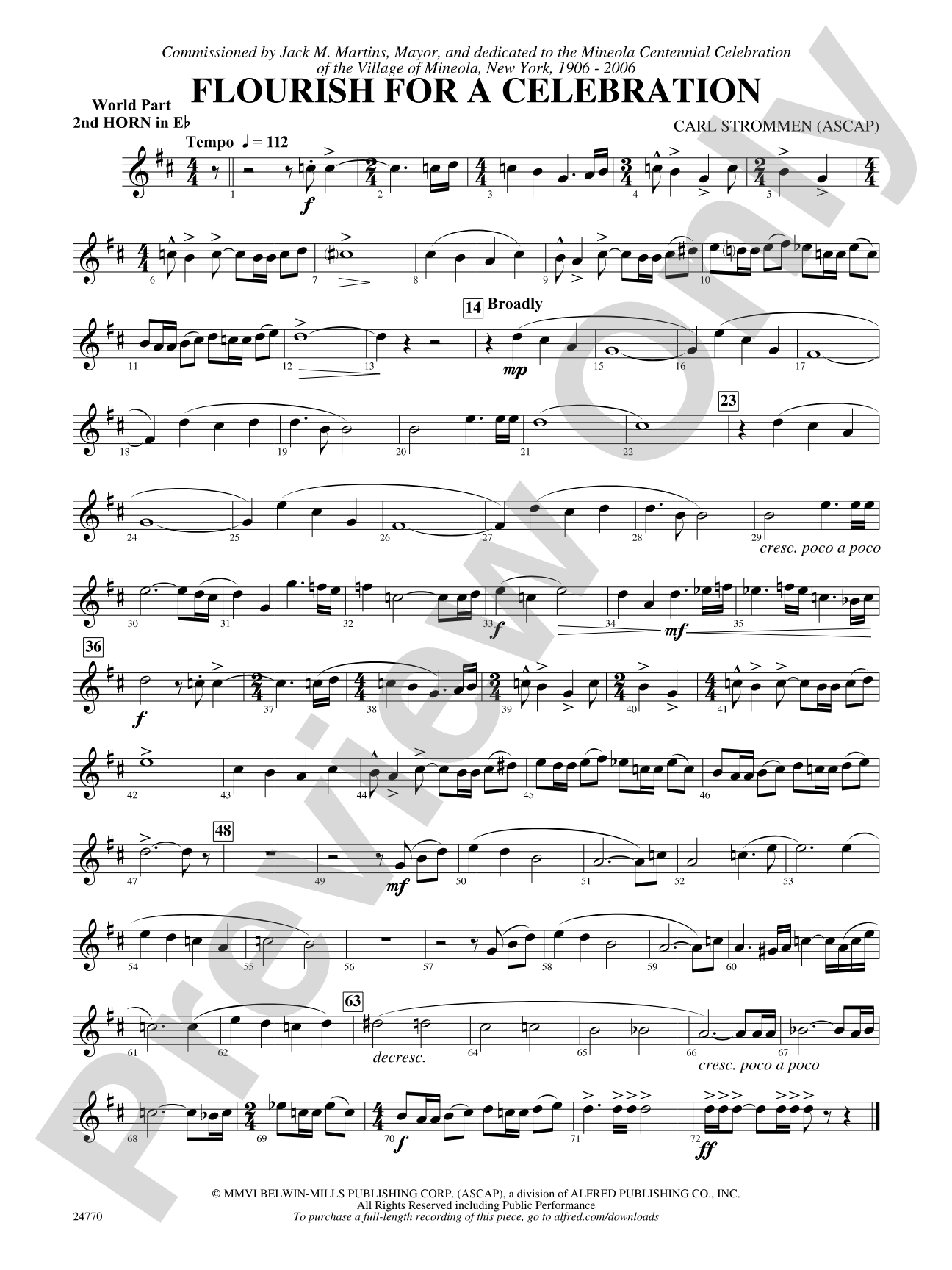 Flourish for a Celebration: (wp) 2nd Horn in E-flat