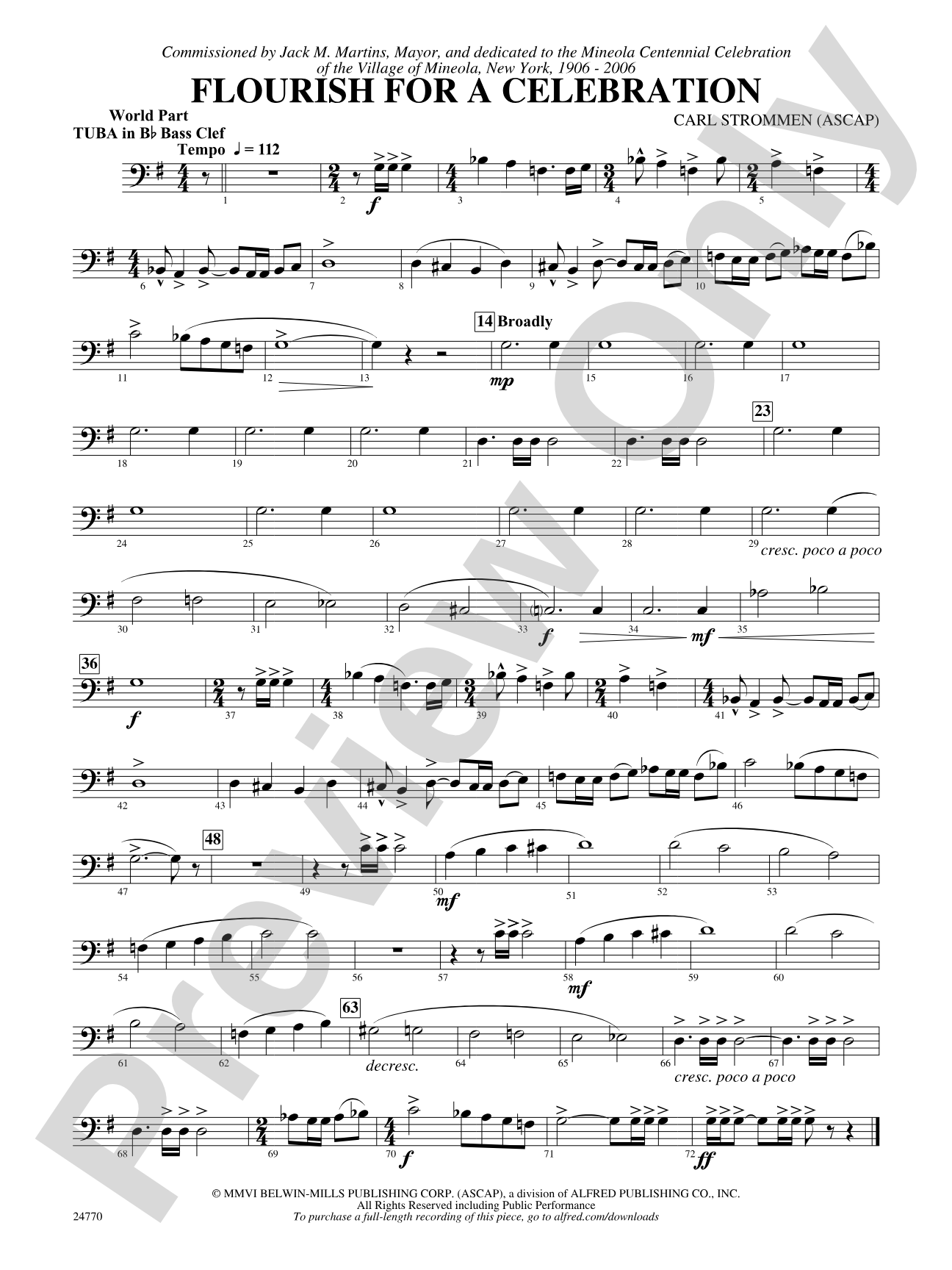 Flourish for a Celebration: (wp) B-flat Tuba B.C.