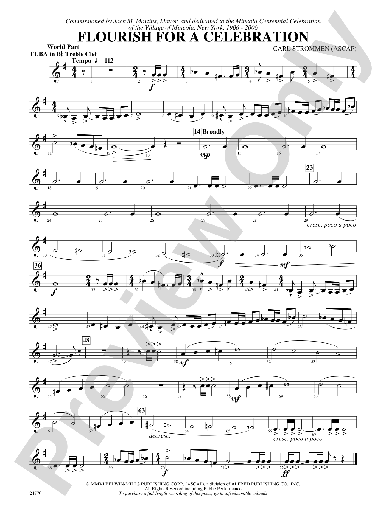 Flourish for a Celebration: (wp) B-flat Tuba T.C.
