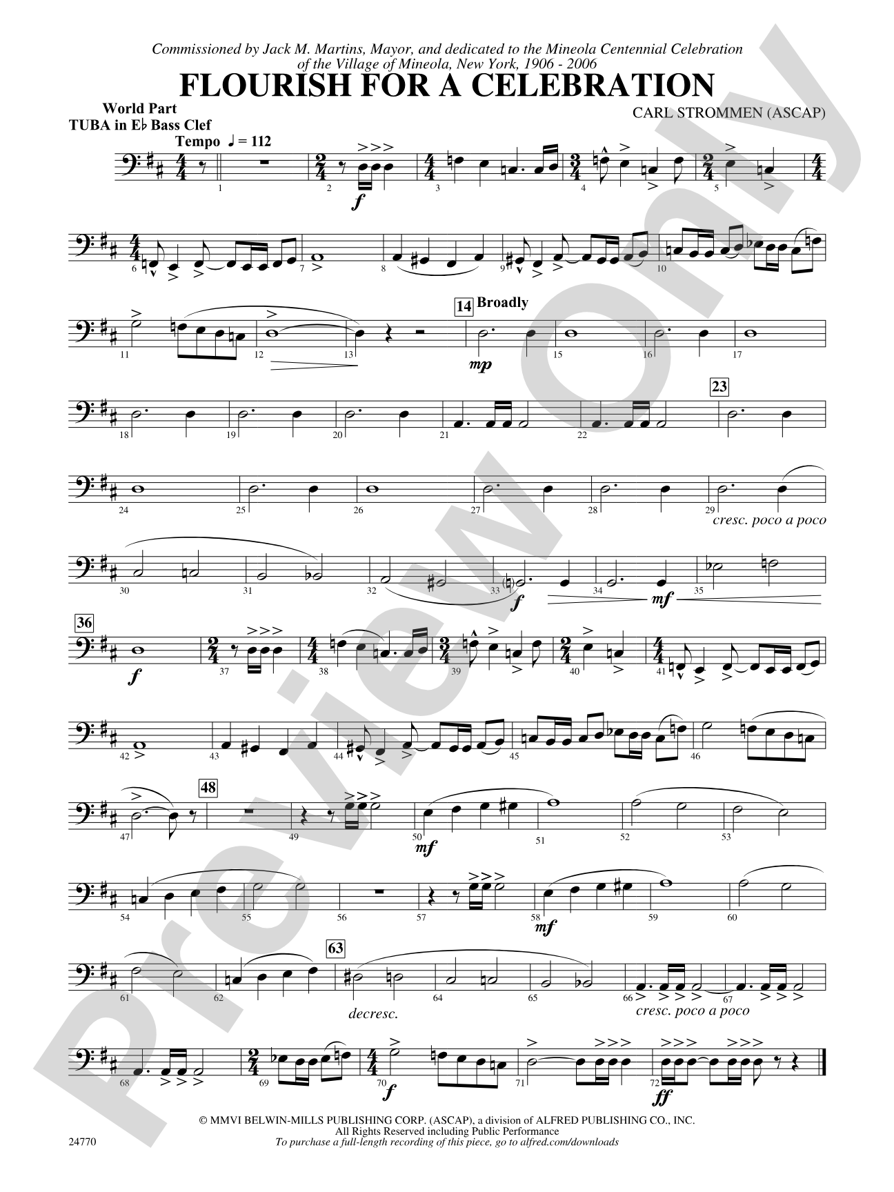 Flourish for a Celebration: (wp) E-flat Tuba B.C.
