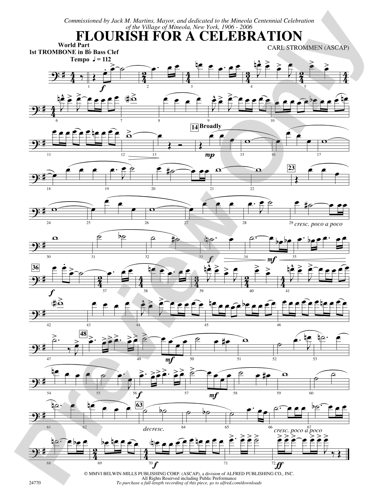 Flourish for a Celebration: (wp) 1st B-flat Trombone B.C.