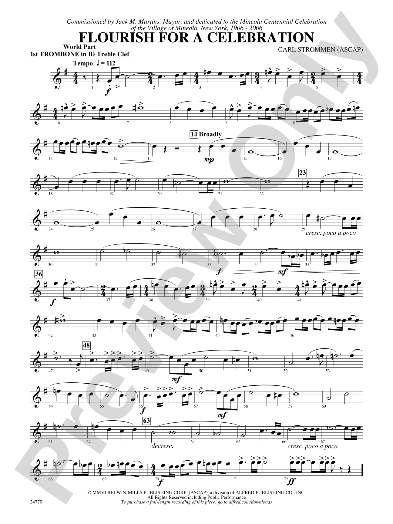 Flourish for a Celebration: (wp) 1st B-flat Trombone T.C.