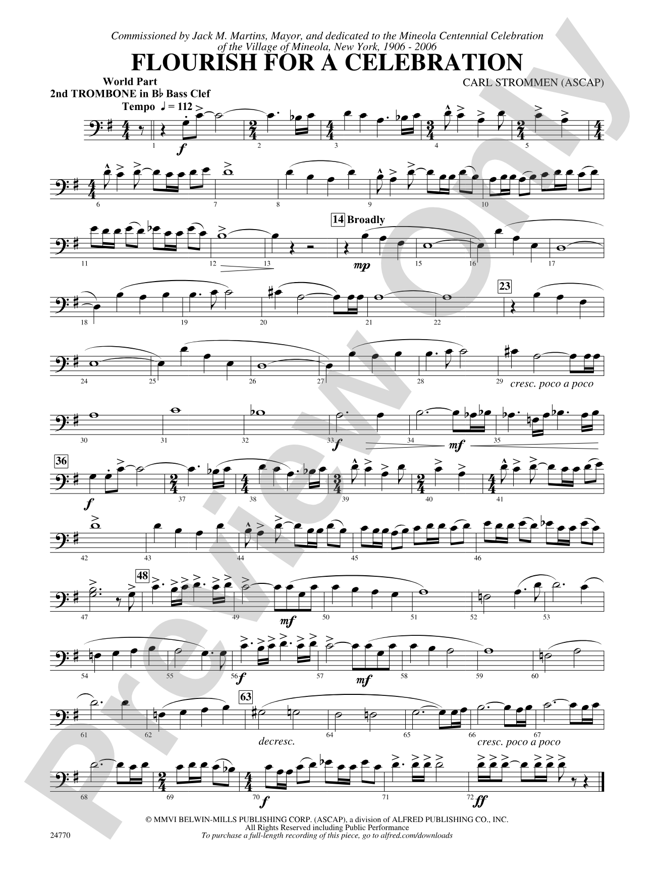 Flourish for a Celebration: (wp) 2nd B-flat Trombone B.C.