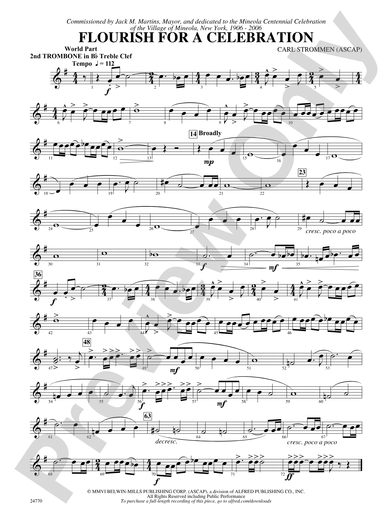 Flourish for a Celebration: (wp) 2nd B-flat Trombone T.C.