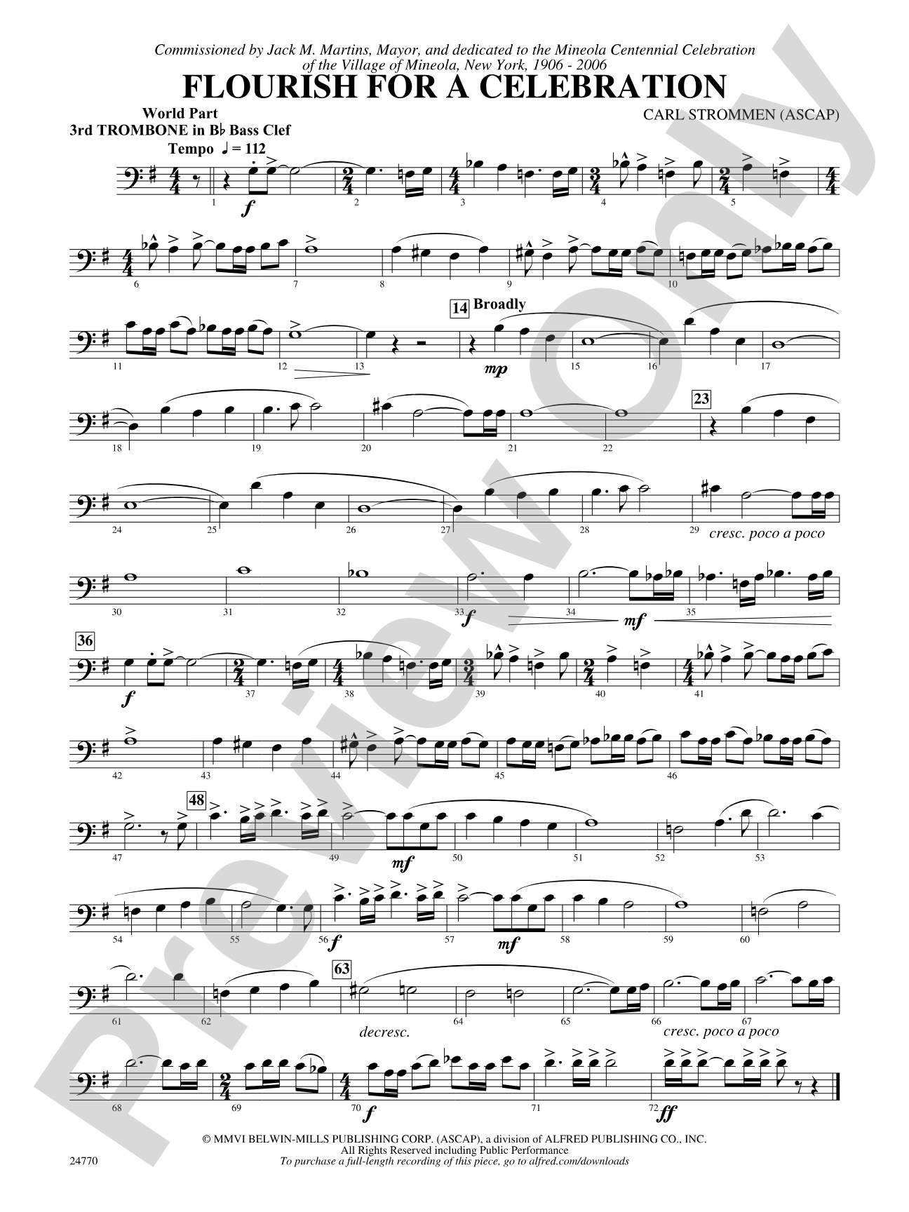 Flourish for a Celebration: (wp) 3rd B-flat Trombone B.C.