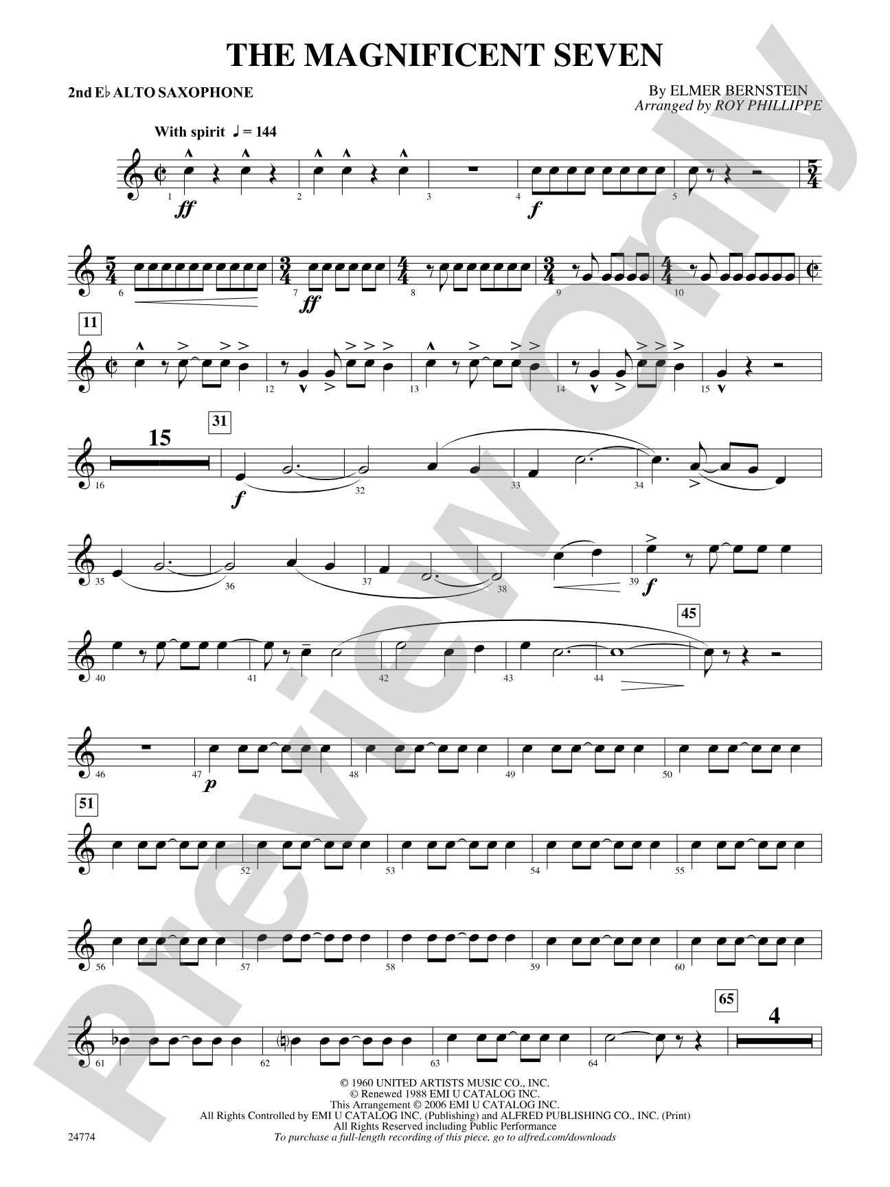 The Magnificent Seven: 2nd E-flat Alto Saxophone