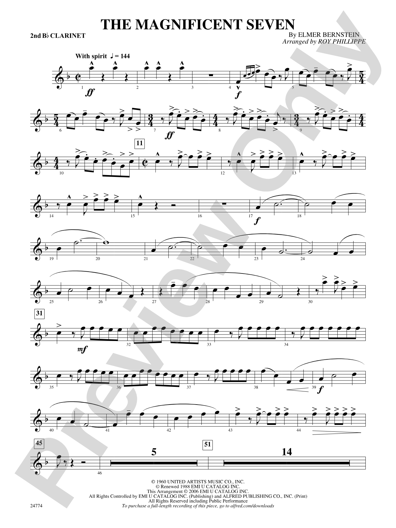 The Magnificent Seven: 2nd B-flat Clarinet