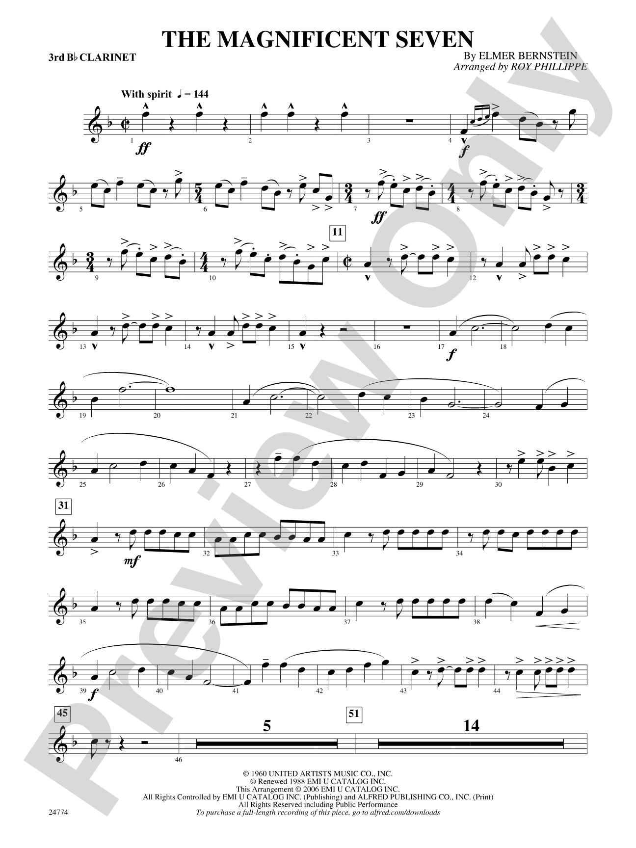 The Magnificent Seven: 3rd B-flat Clarinet