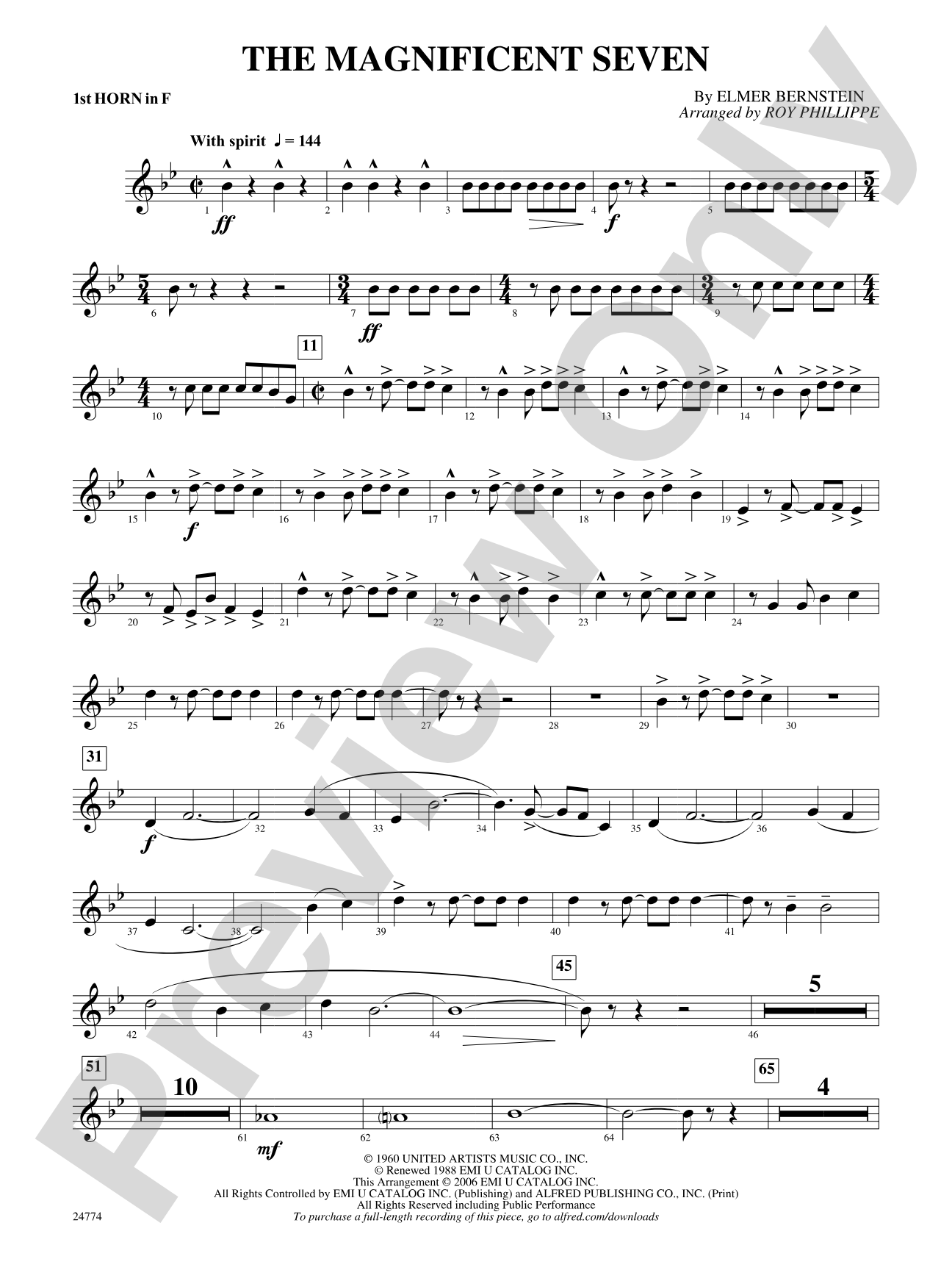 The Magnificent Seven: 1st F Horn