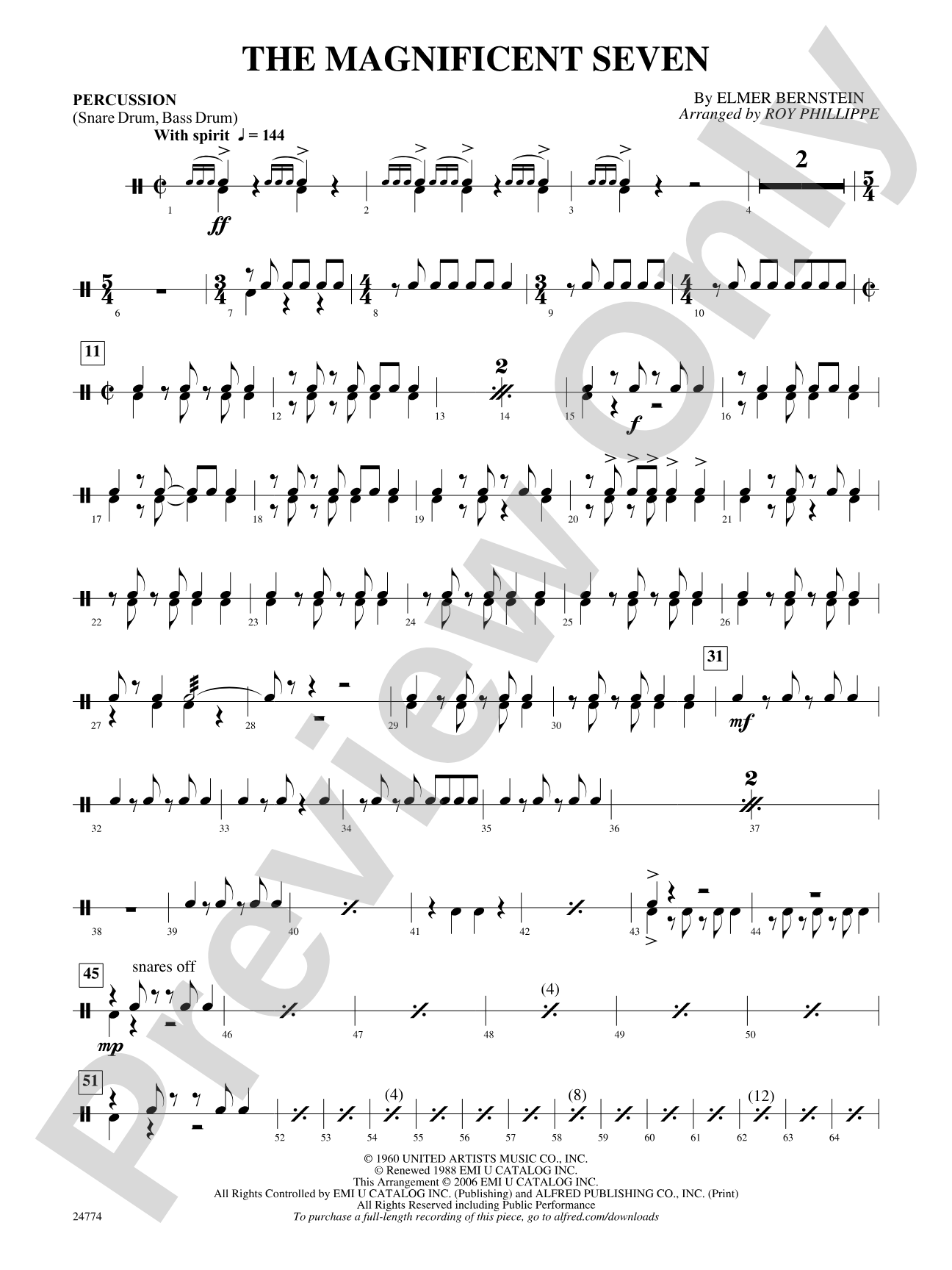 The Magnificent Seven: 1st Percussion