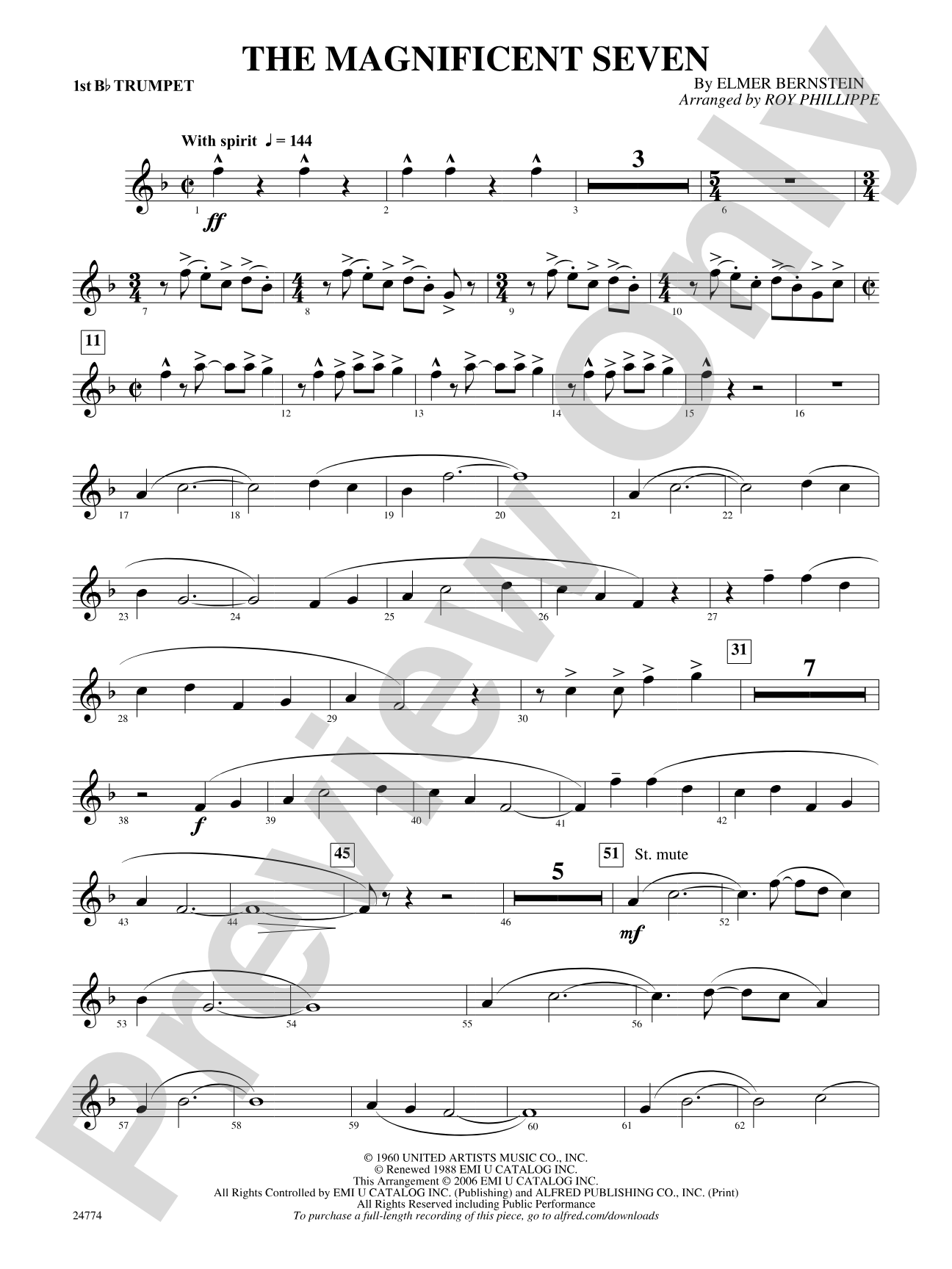 The Magnificent Seven: 1st B-flat Trumpet