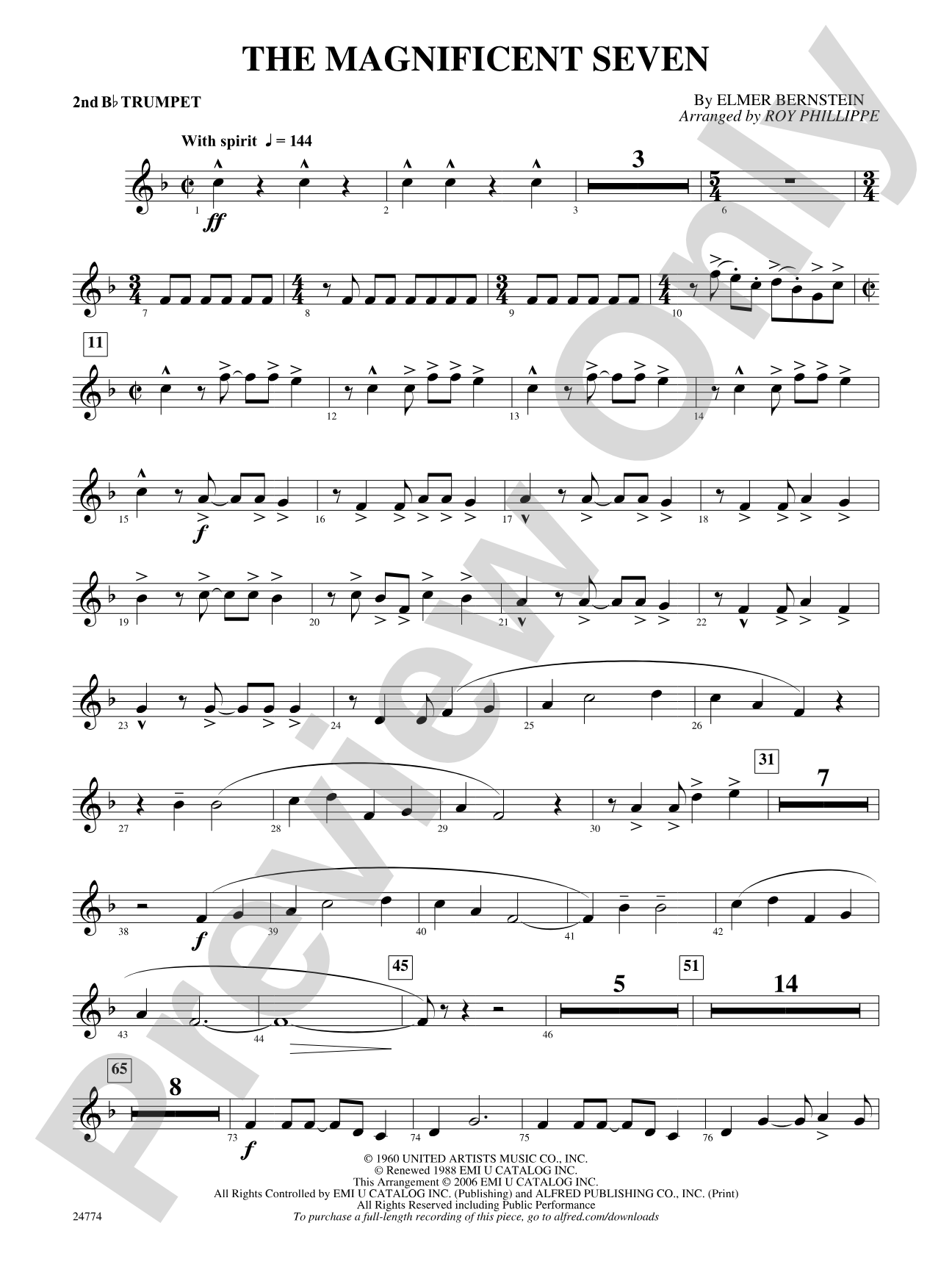 The Magnificent Seven: 2nd B-flat Trumpet