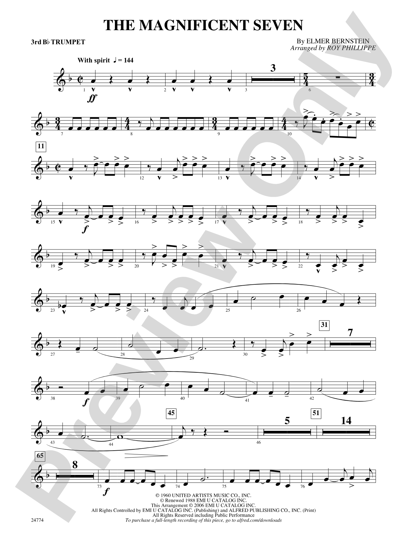 The Magnificent Seven: 3rd B-flat Trumpet