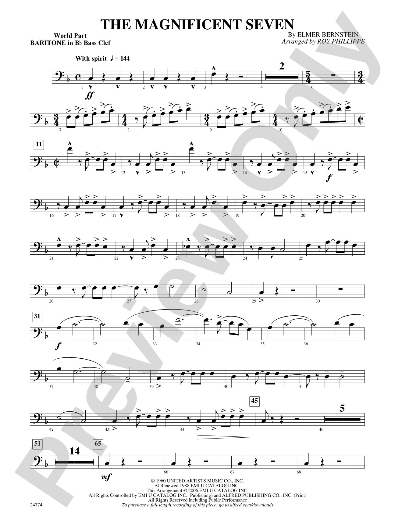 The Magnificent Seven: (wp) B-flat Baritone B.C.