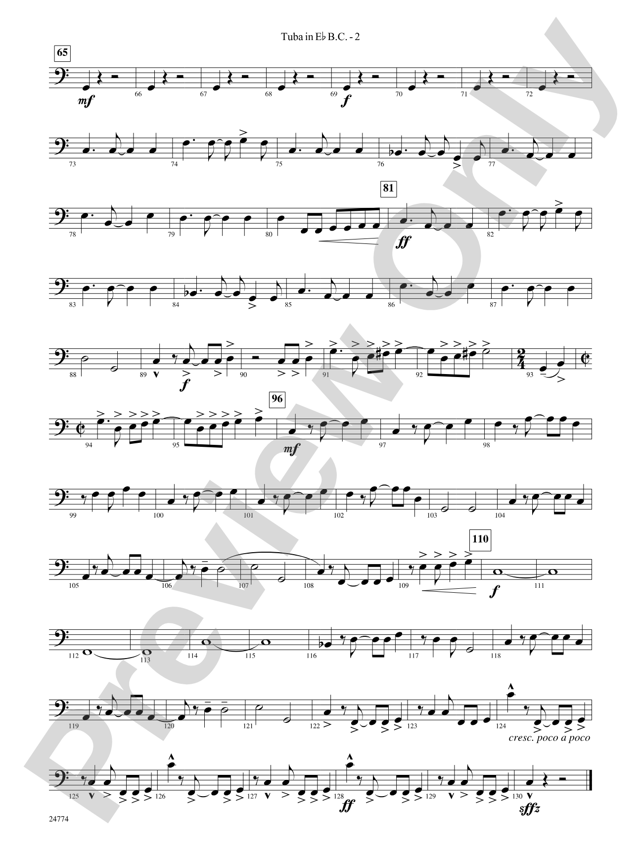 The Magnificent Seven: (wp) E-flat Tuba B.C.