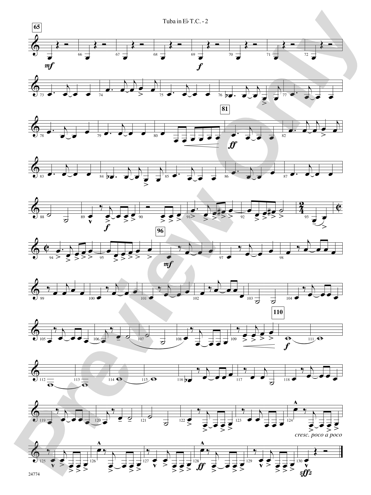 The Magnificent Seven: (wp) E-flat Tuba T.C.