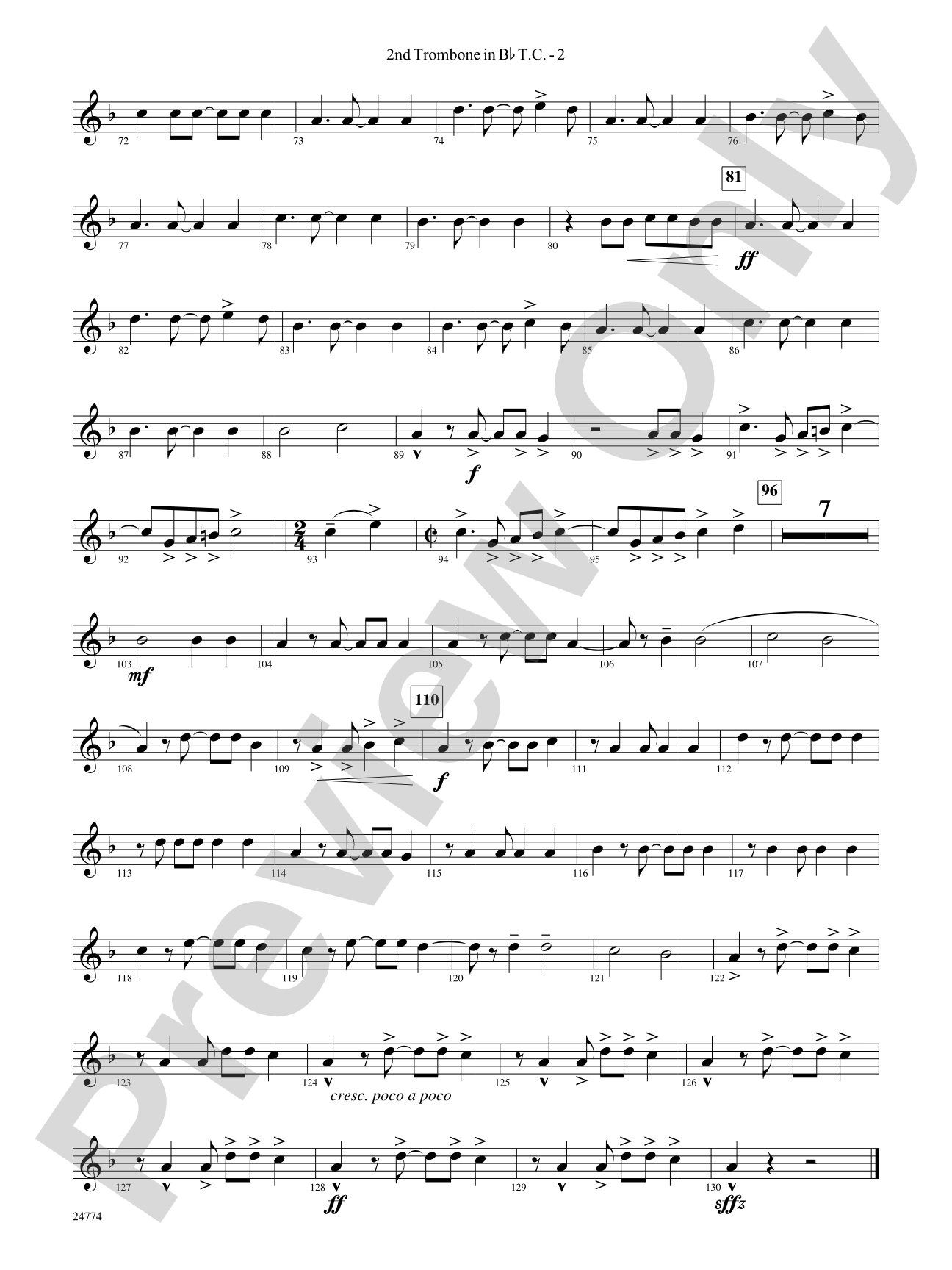 The Magnificent Seven: (wp) 2nd B-flat Trombone T.C.