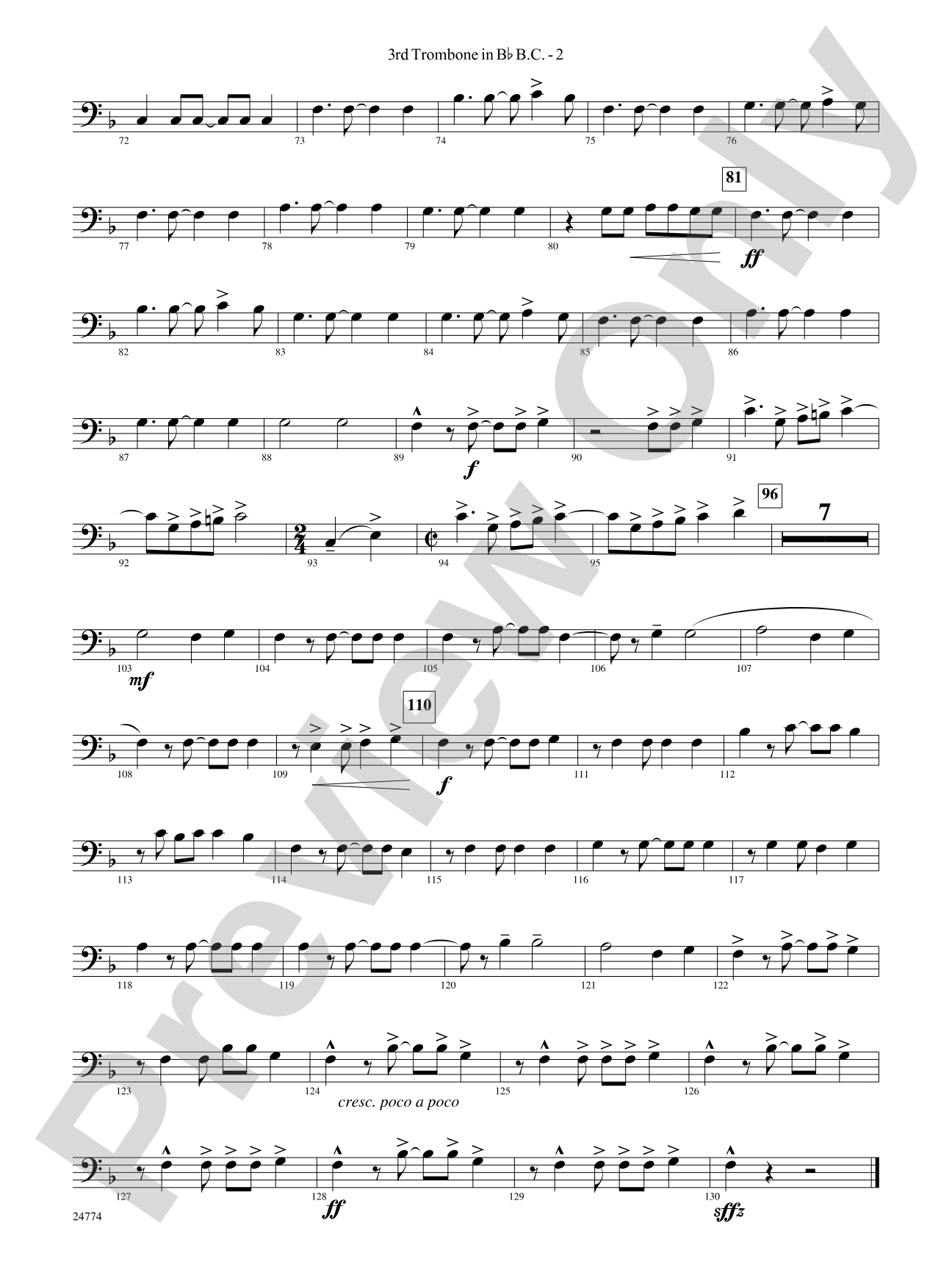 The Magnificent Seven: (wp) 3rd B-flat Trombone B.C.