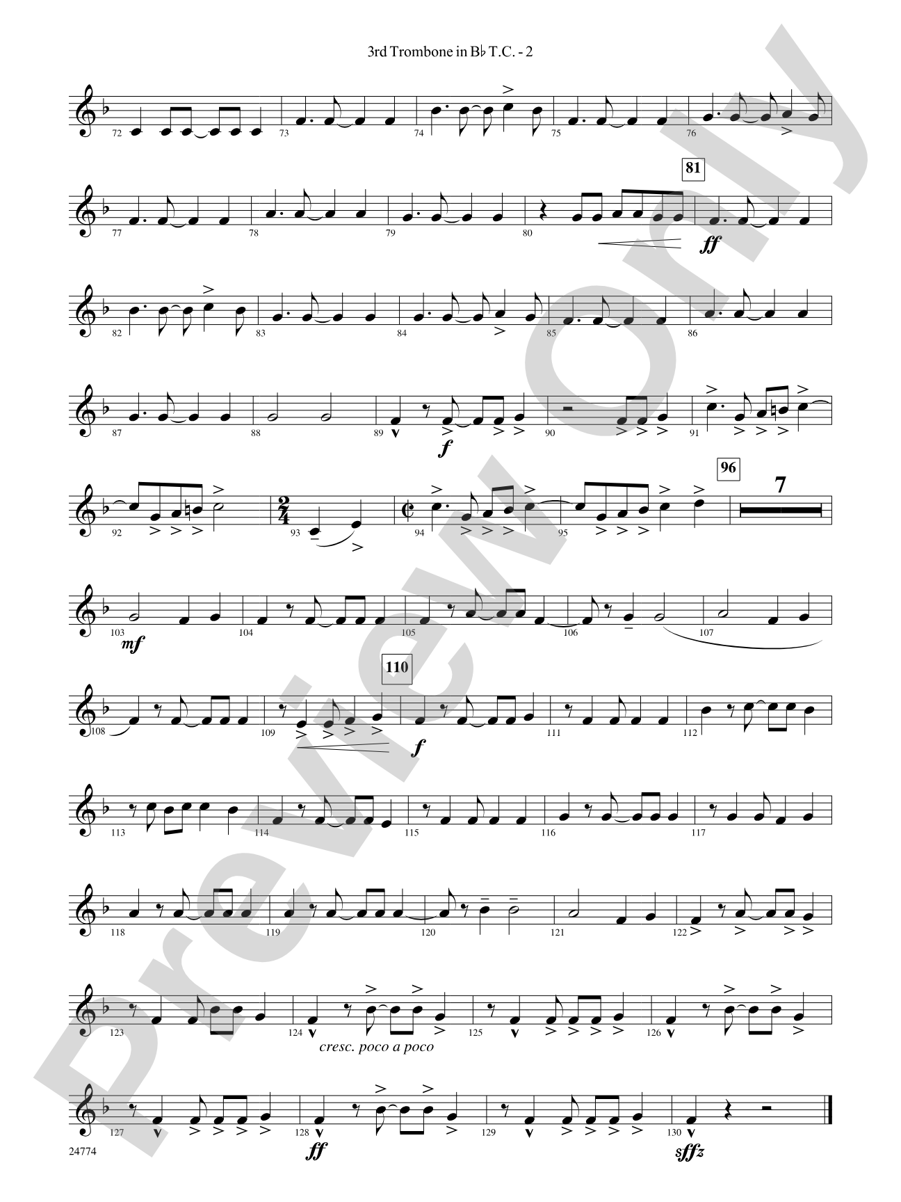 The Magnificent Seven: (wp) 3rd B-flat Trombone T.C.
