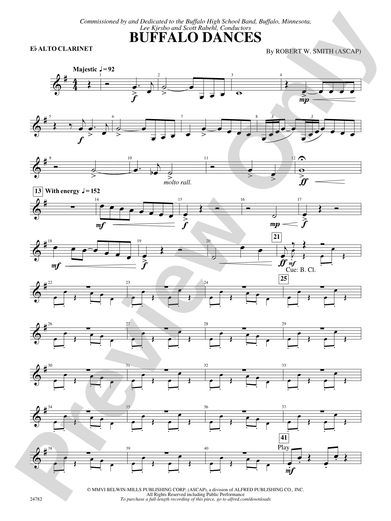 Buffalo Dances: E-flat Alto Clarinet