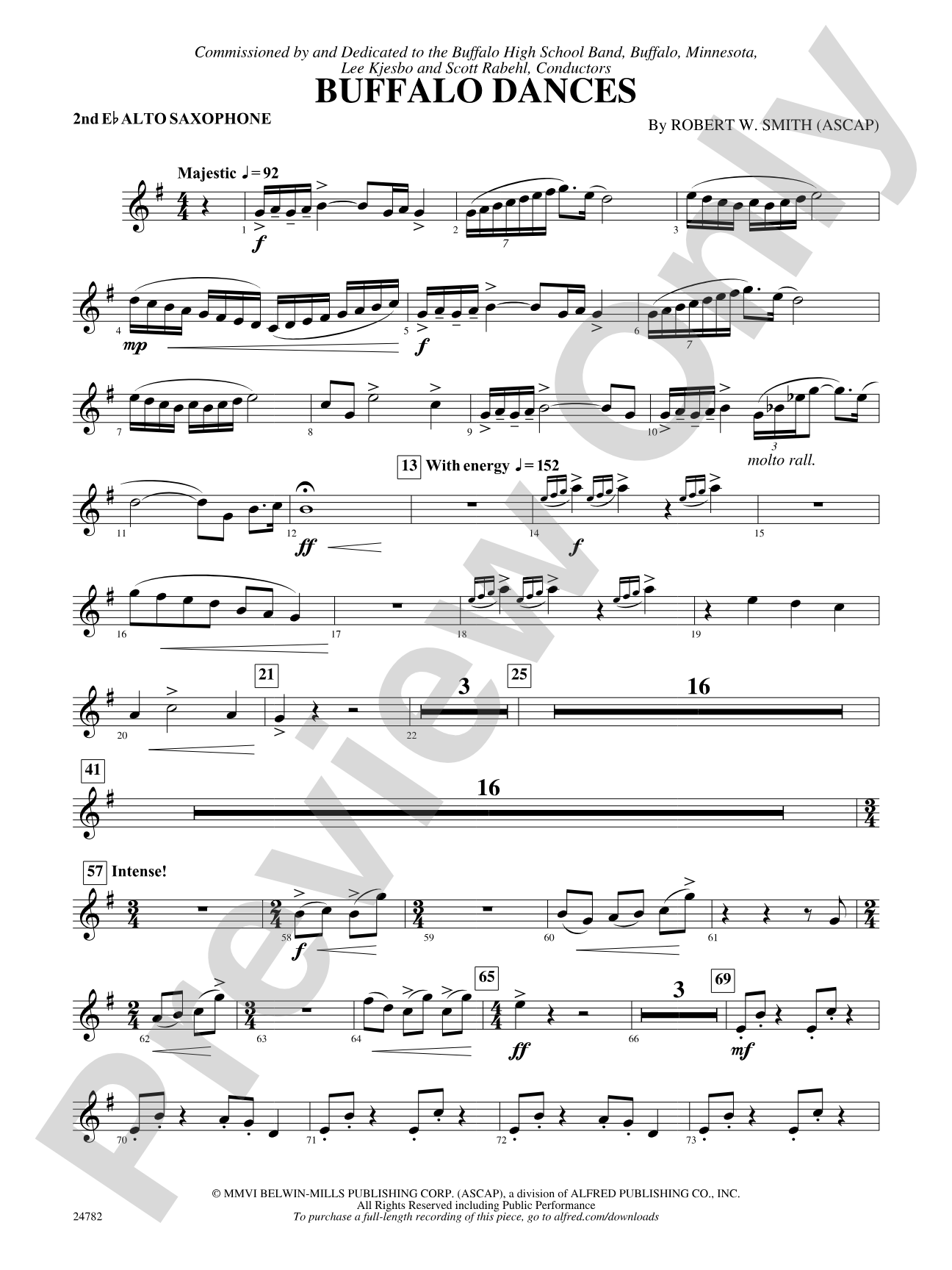 Buffalo Dances: 2nd E-flat Alto Saxophone