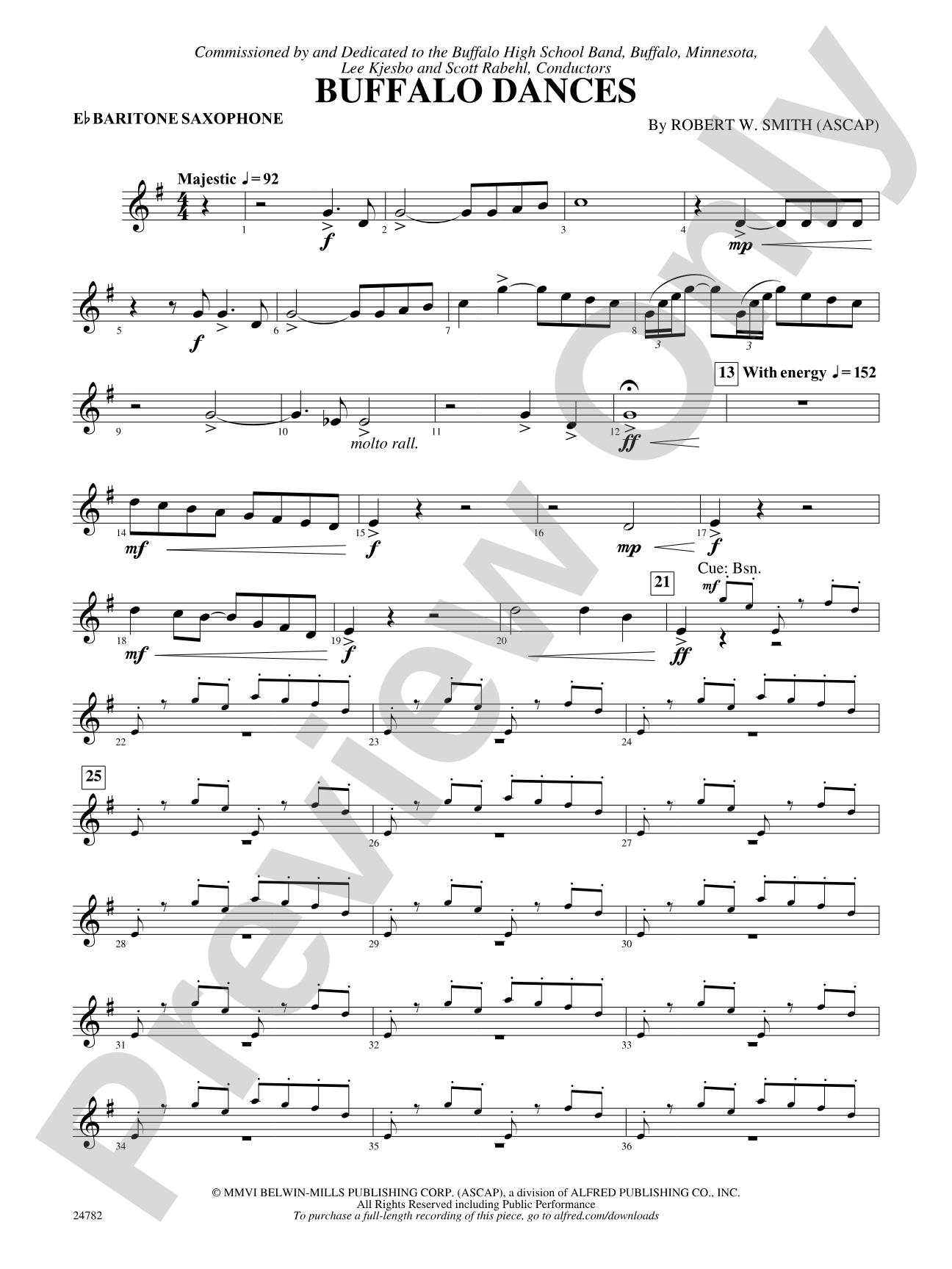 Buffalo Dances: E-flat Baritone Saxophone