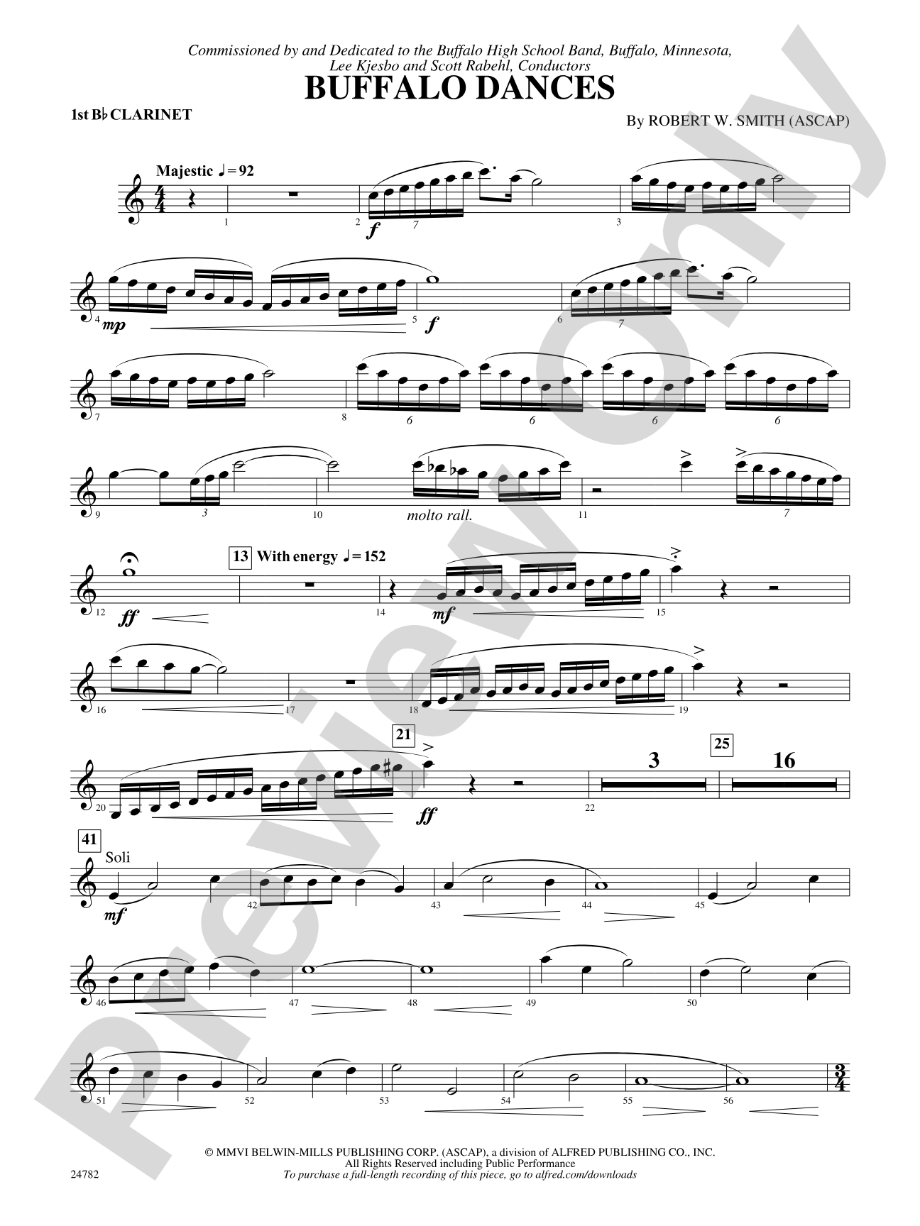Buffalo Dances: 1st B-flat Clarinet