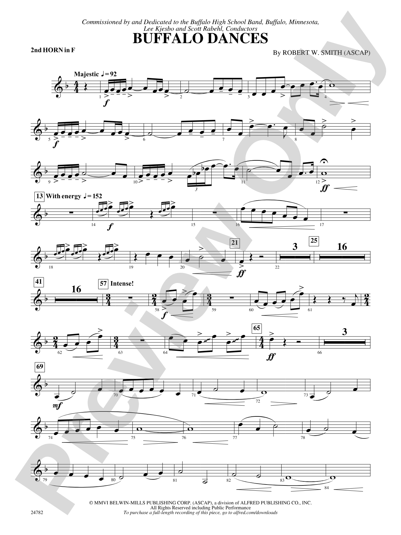 Buffalo Dances: 2nd F Horn