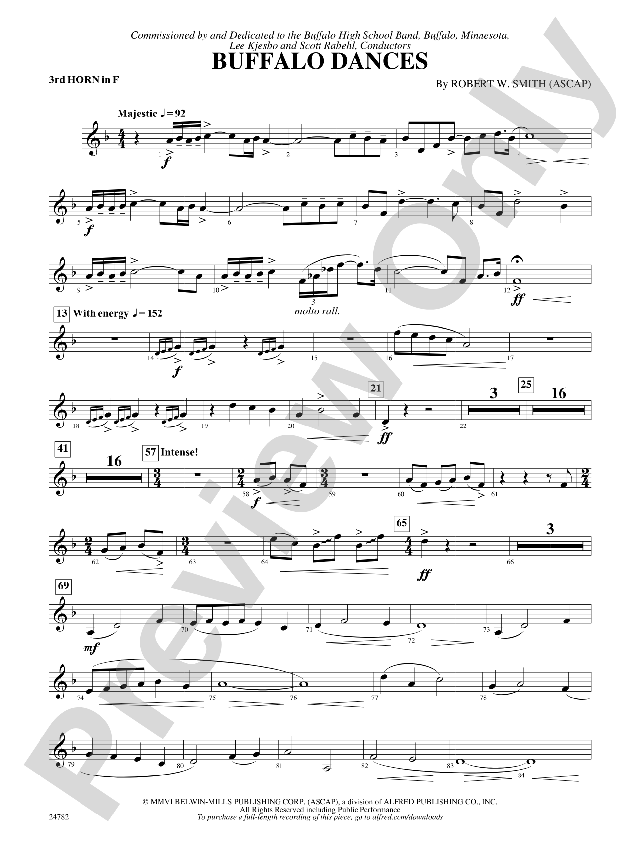 Buffalo Dances: 3rd F Horn
