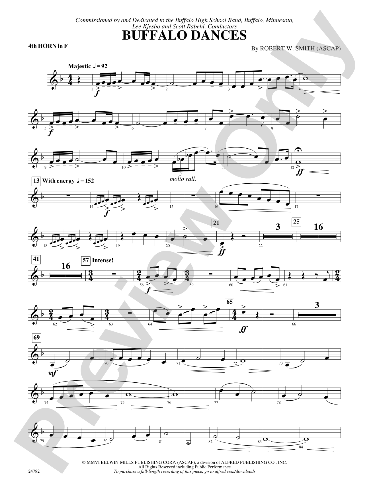 Buffalo Dances: 4th F Horn