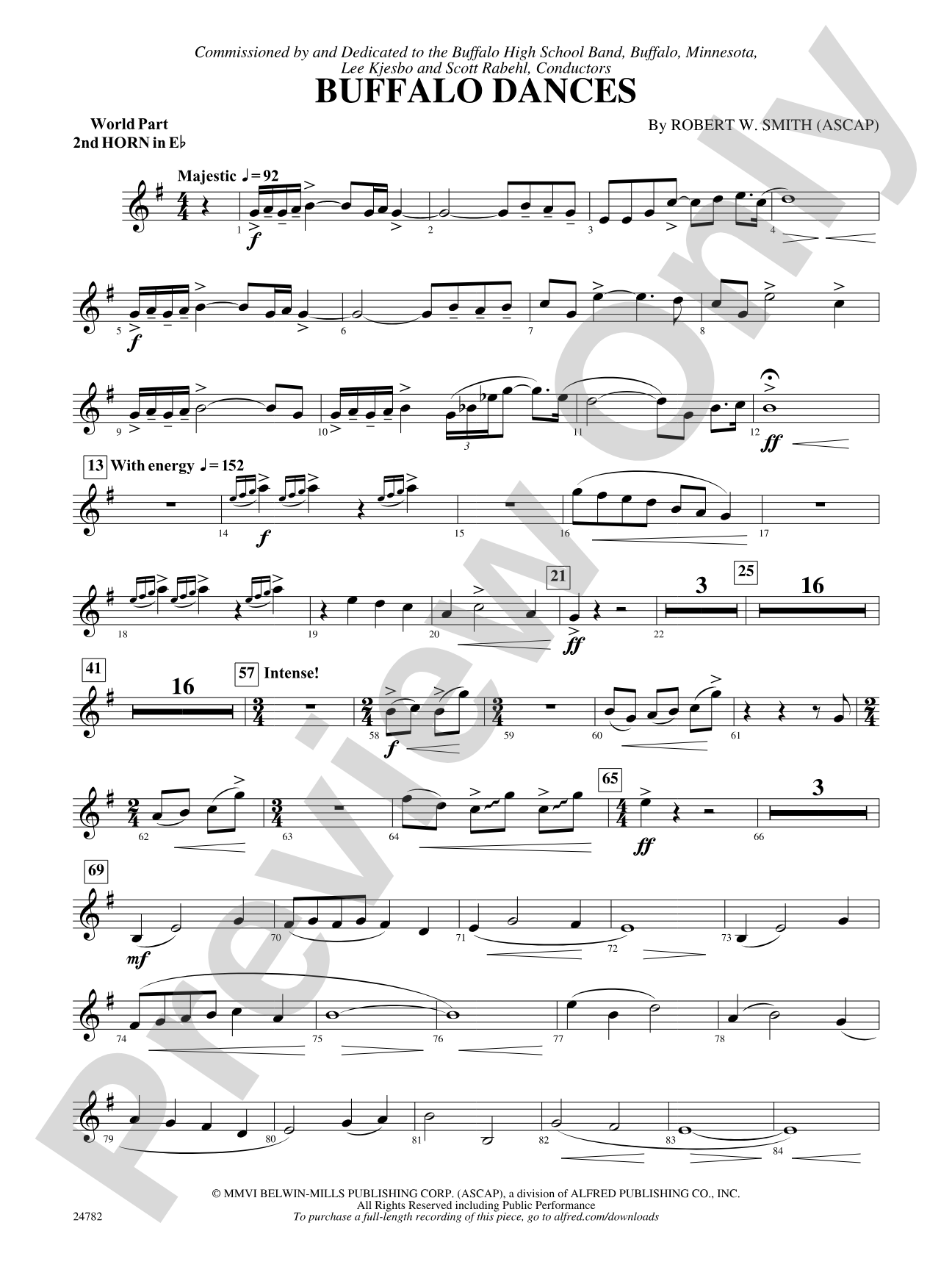 Buffalo Dances: (wp) 2nd Horn in E-flat