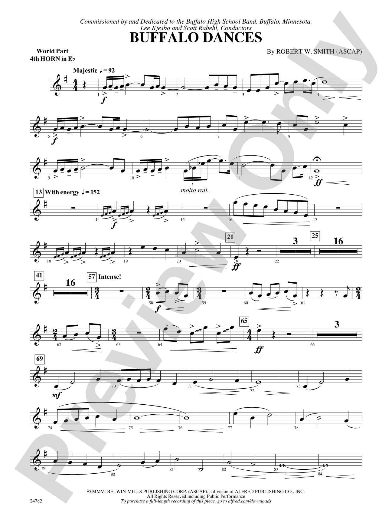Buffalo Dances: (wp) 4th Horn in E-flat