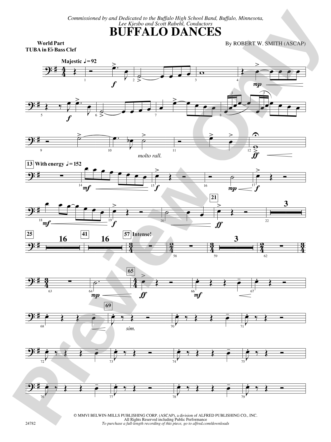 Buffalo Dances: (wp) E-flat Tuba B.C.