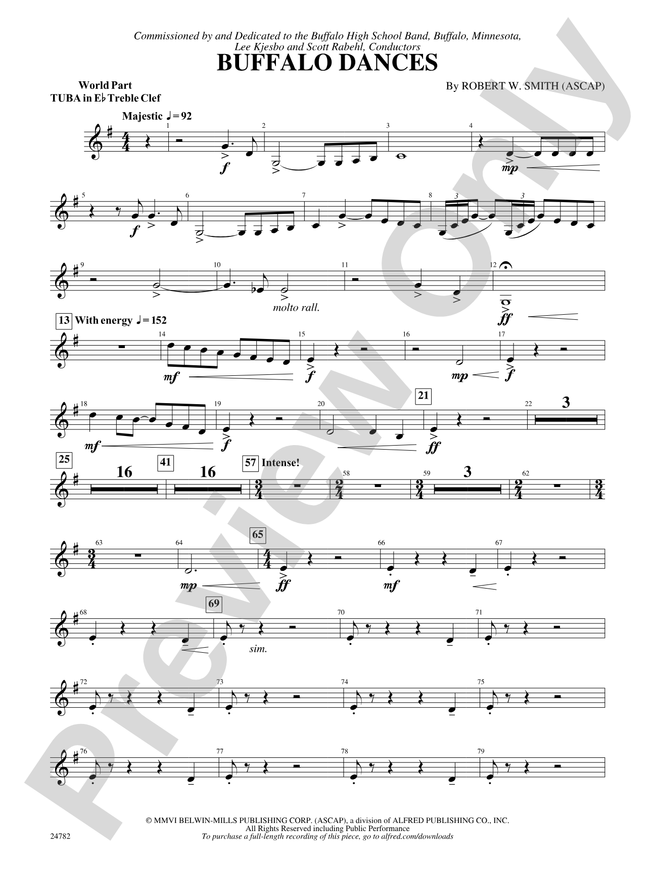 Buffalo Dances: (wp) E-flat Tuba T.C.