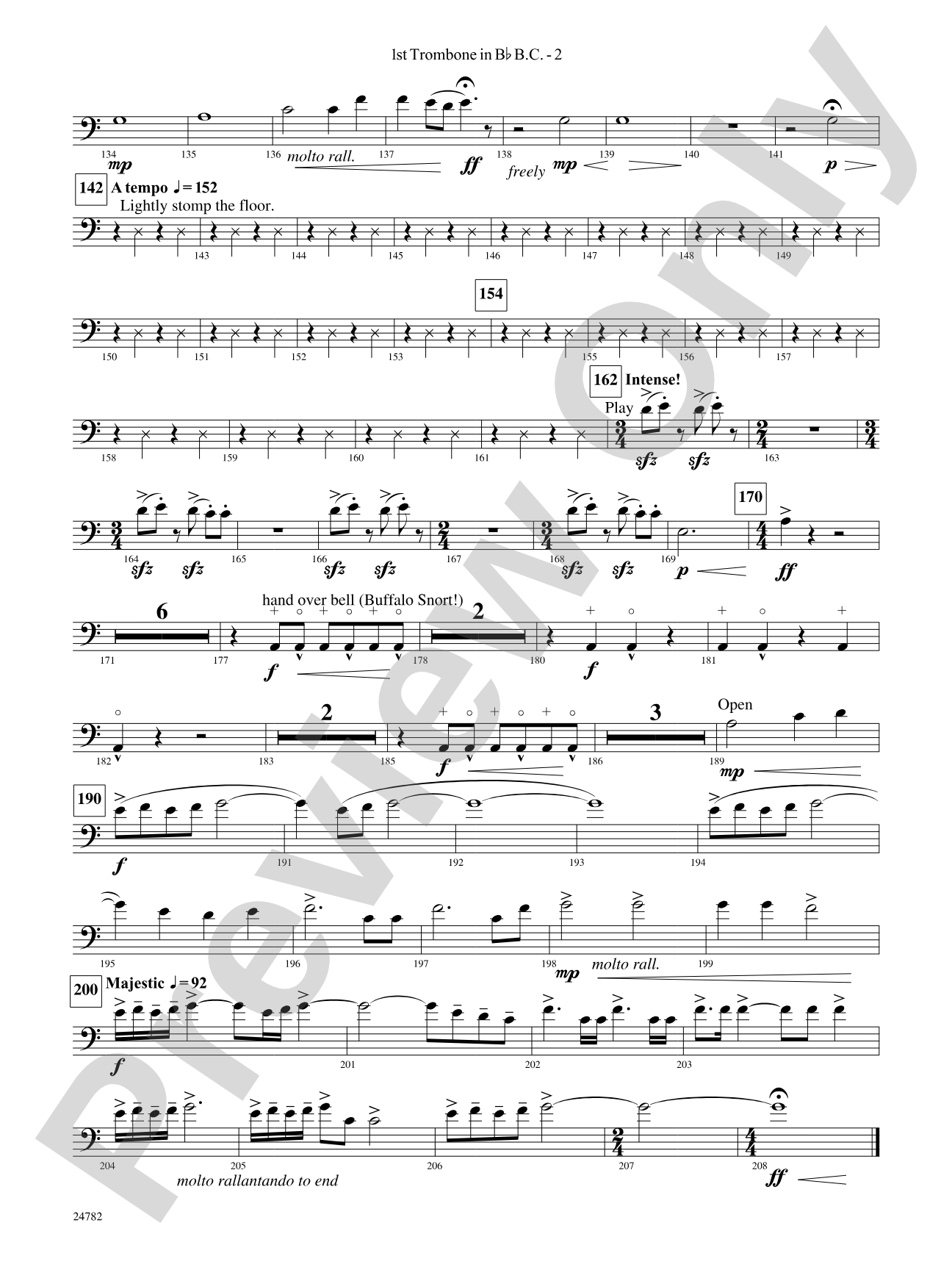 Buffalo Dances: (wp) 1st B-flat Trombone B.C.